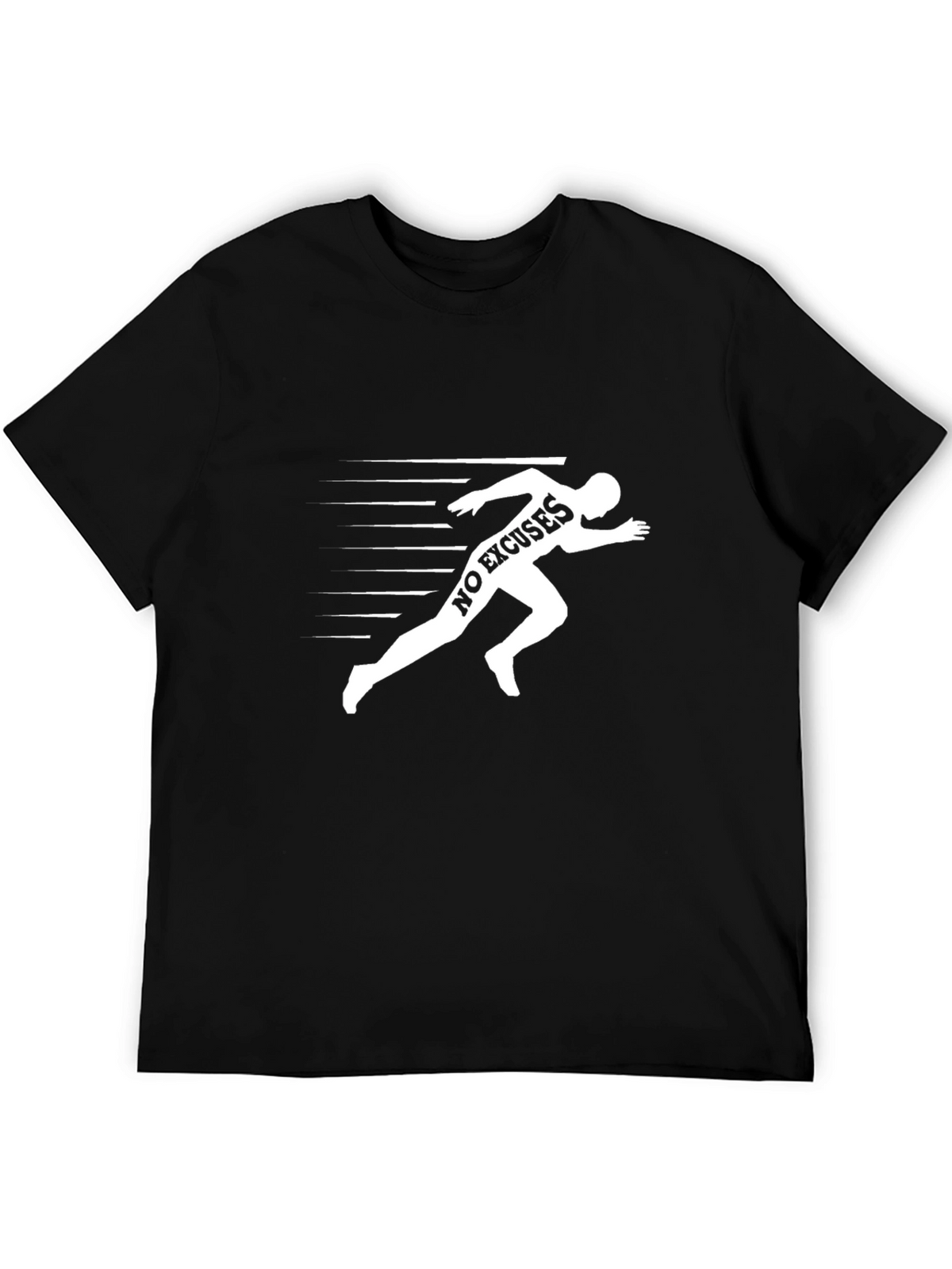 No Excuses Runner Graphic T-Shirt - Black