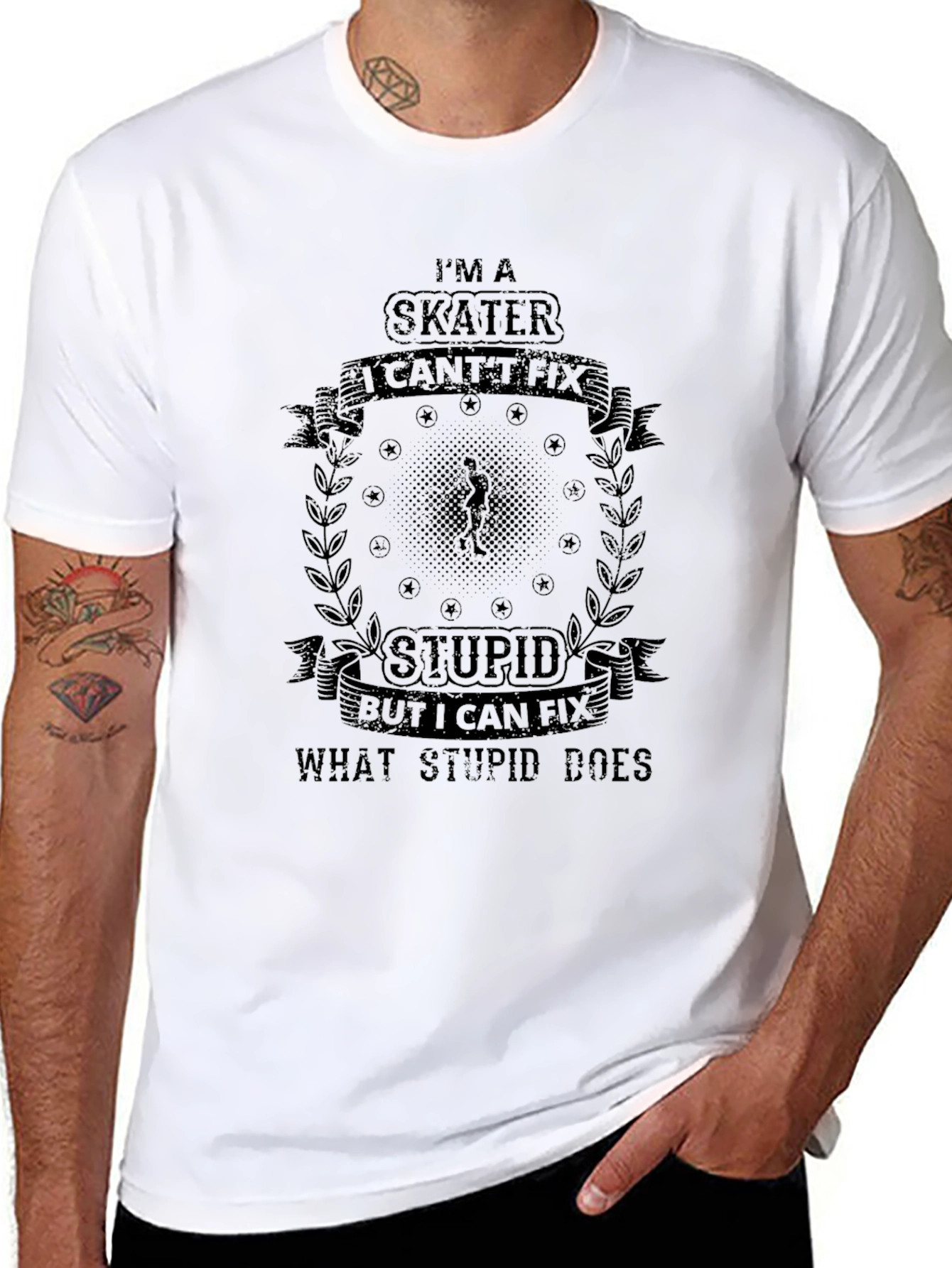 Skater Fix Stupid Black T-Shirt