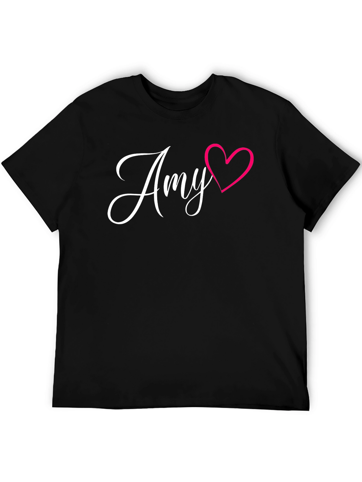 Personalized Amy Heart Black T-Shirt