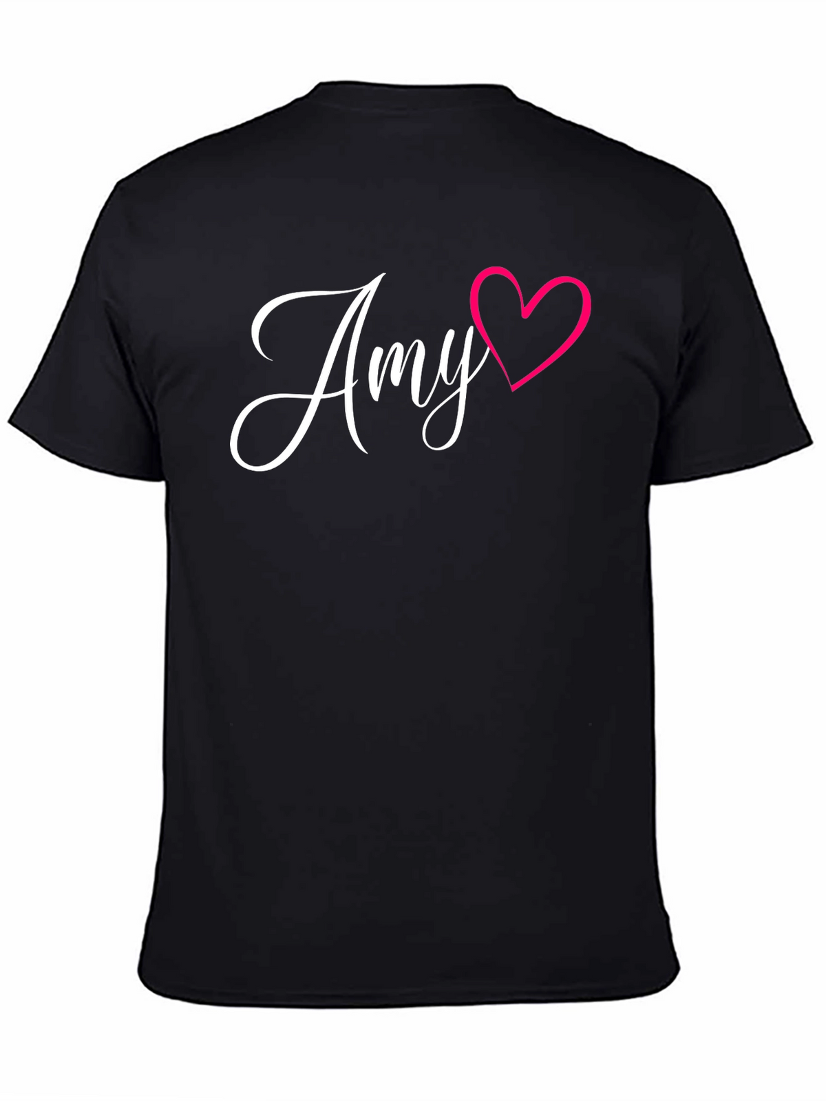 Personalized Amy Heart Black T-Shirt