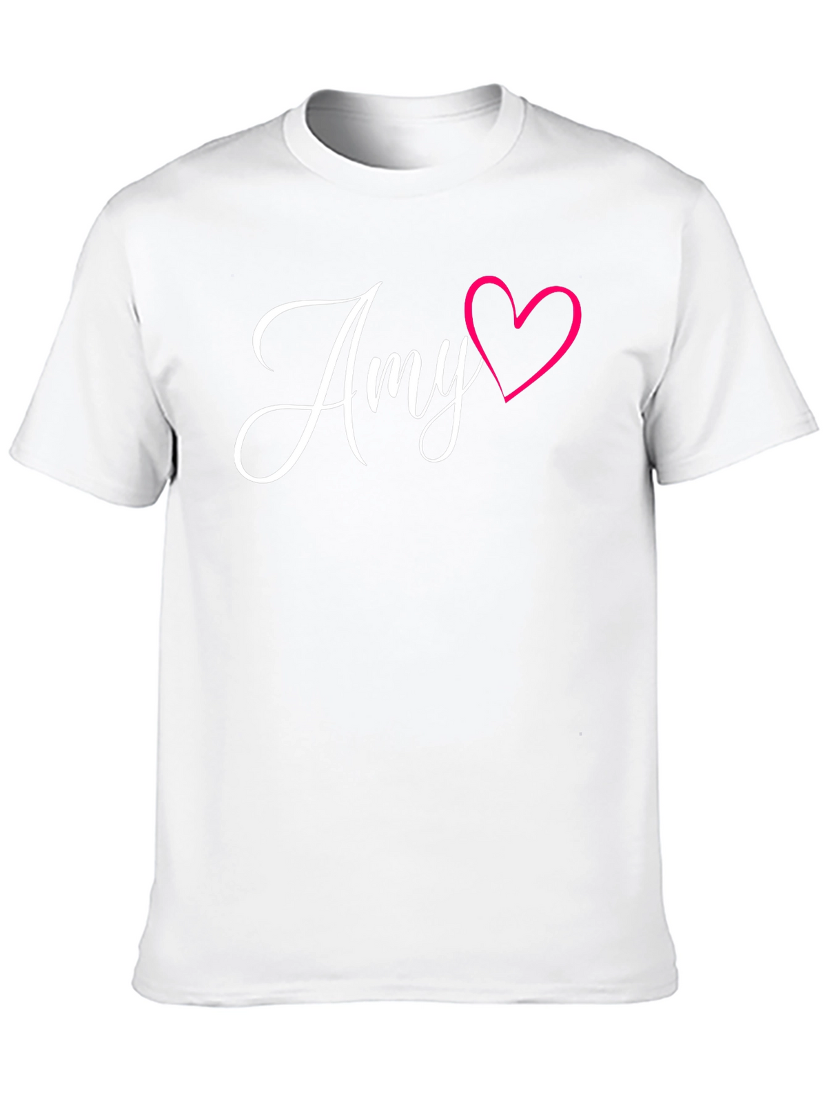 Personalized Amy Heart Black T-Shirt
