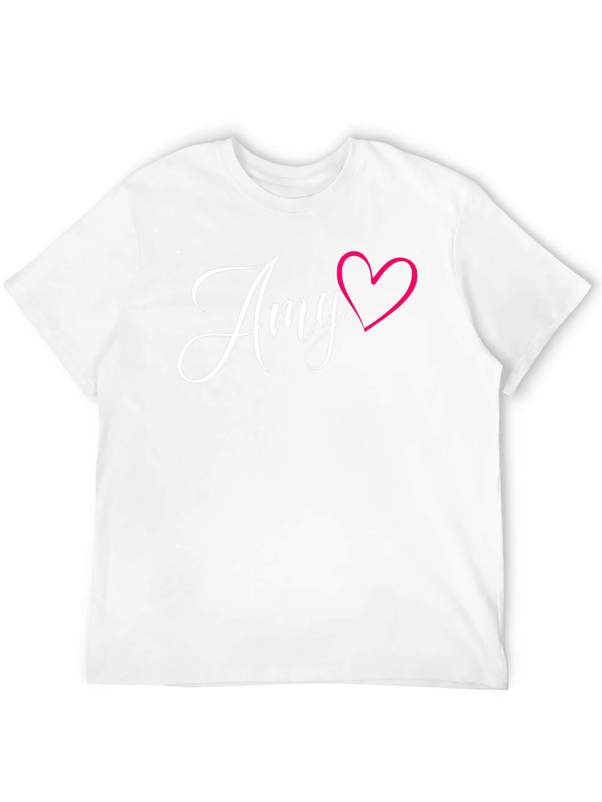 Personalized Amy Heart Black T-Shirt