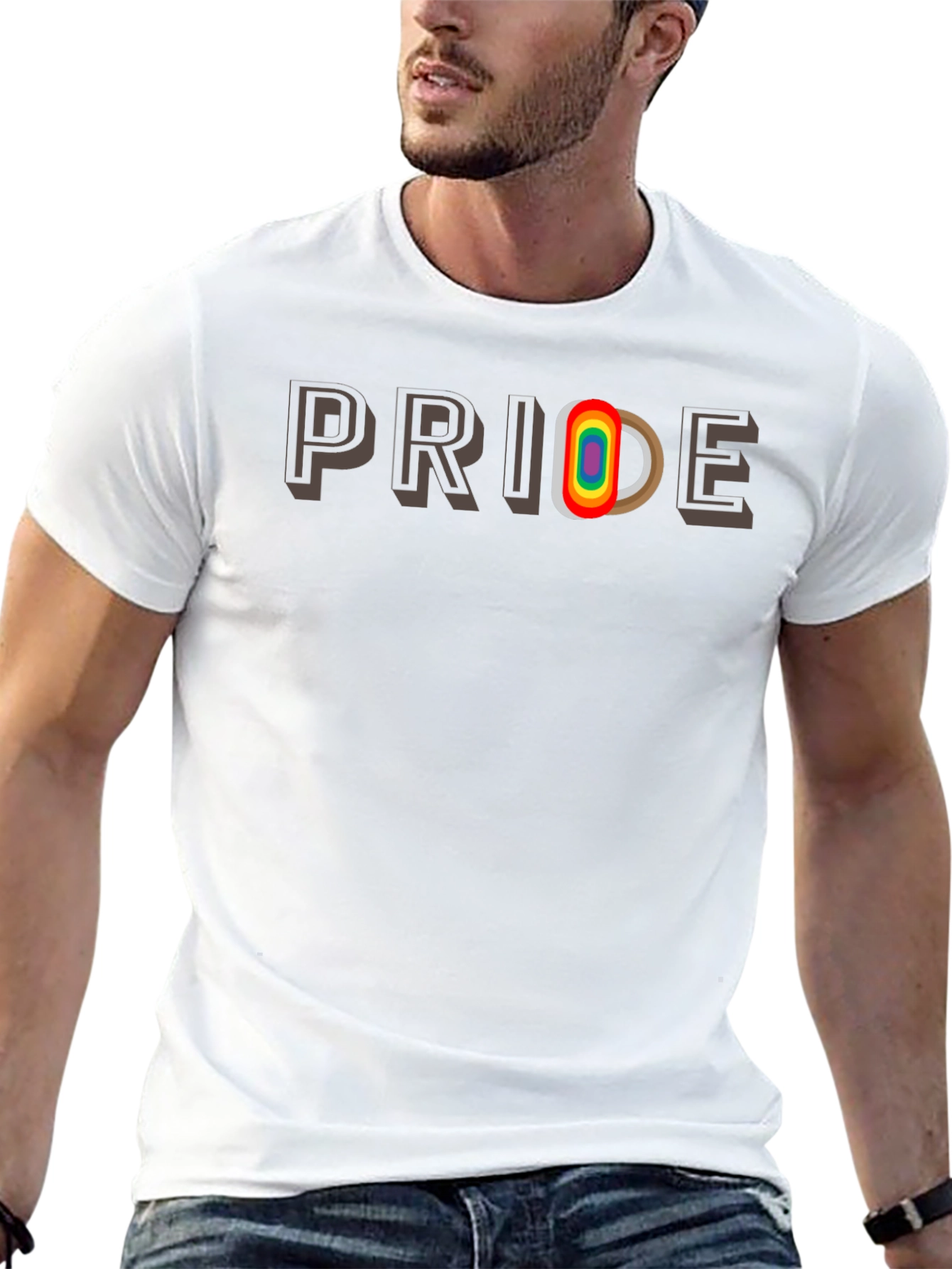 Pride Rainbow Letter Graphic Tee