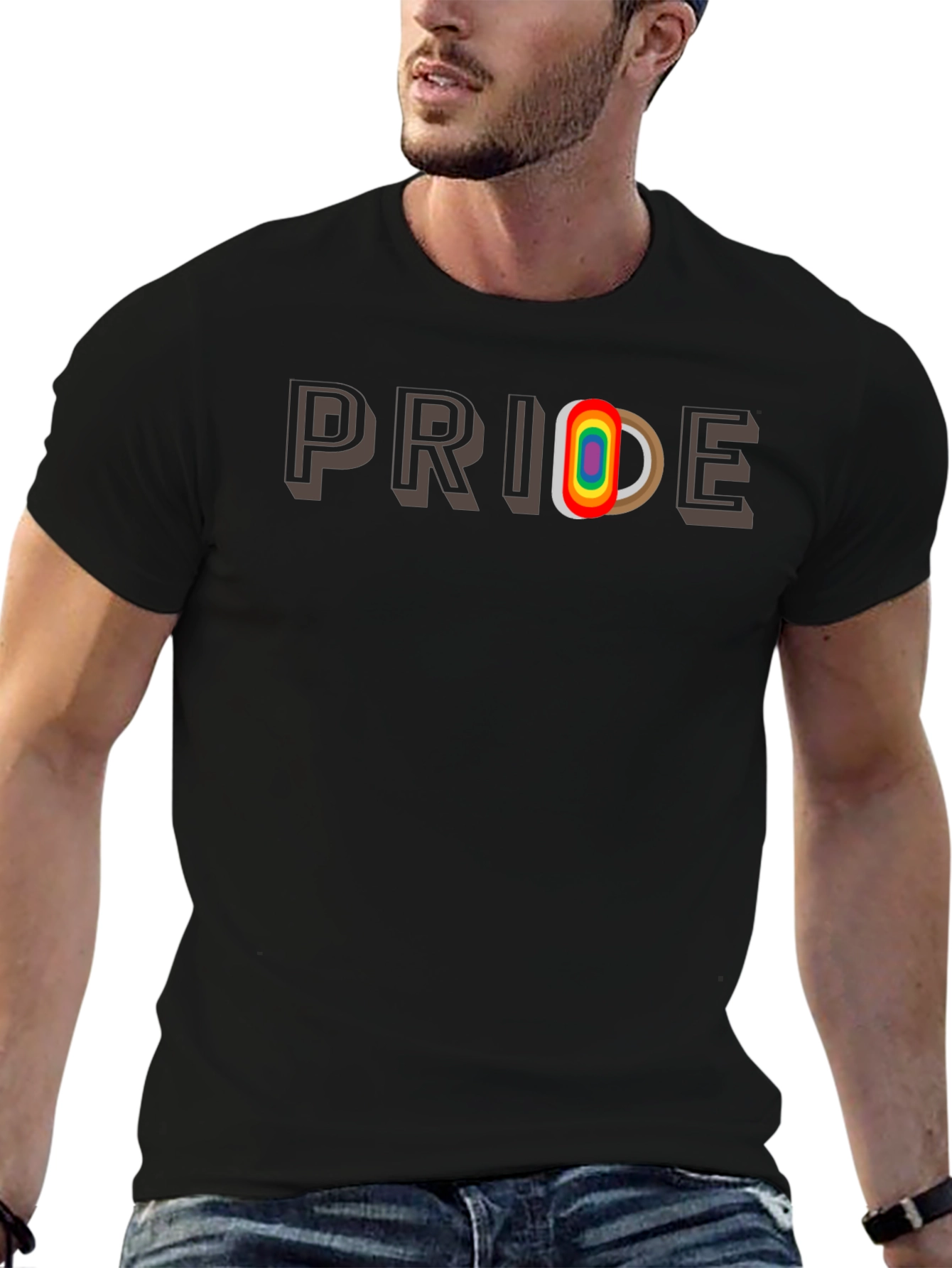Pride Rainbow Letter Graphic Tee