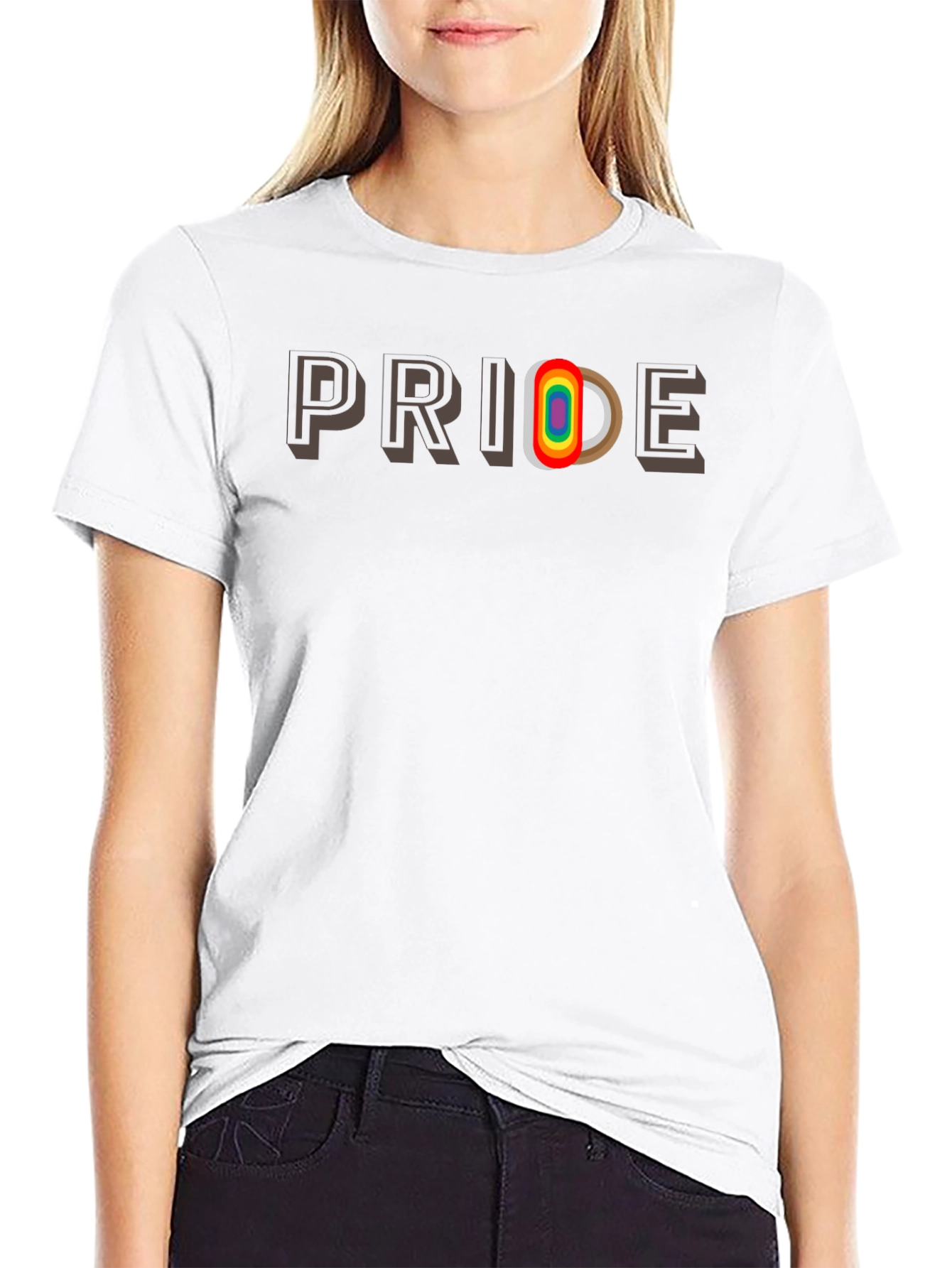 Pride Rainbow Letter Graphic Tee