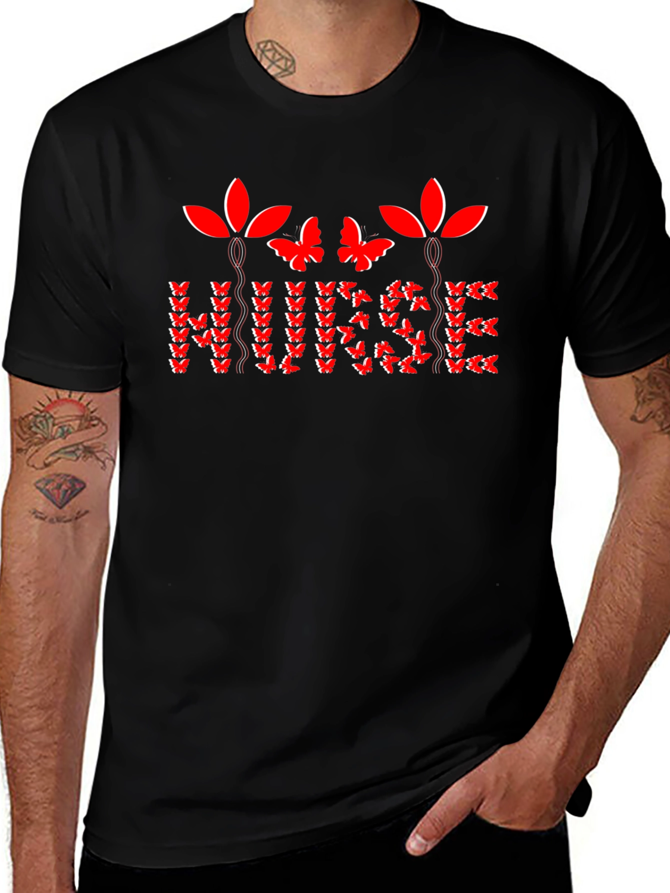 Butterfly Nurse T-Shirt - Stylish Graphic Tee