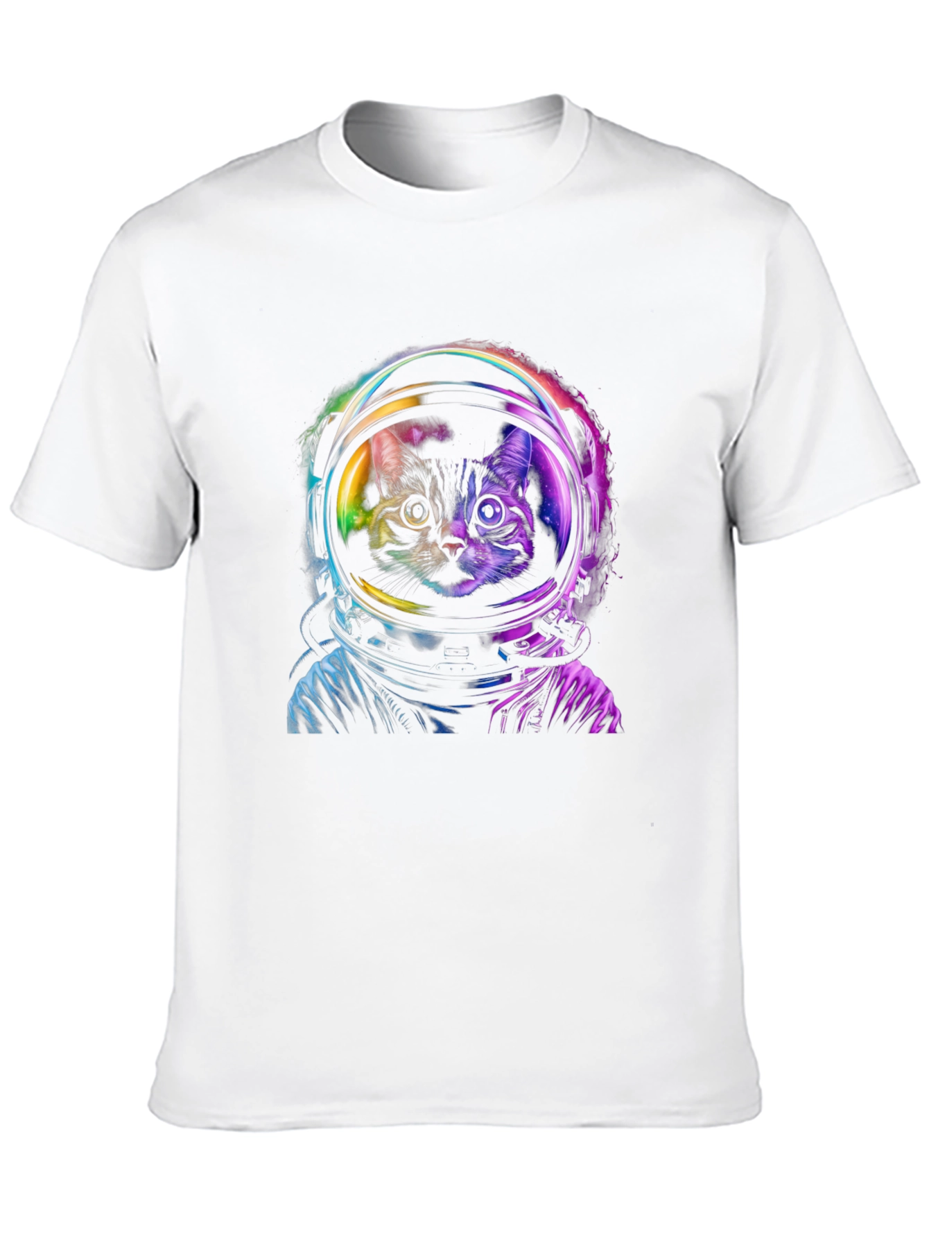 Astronaut Cat Graphic Black T-Shirt