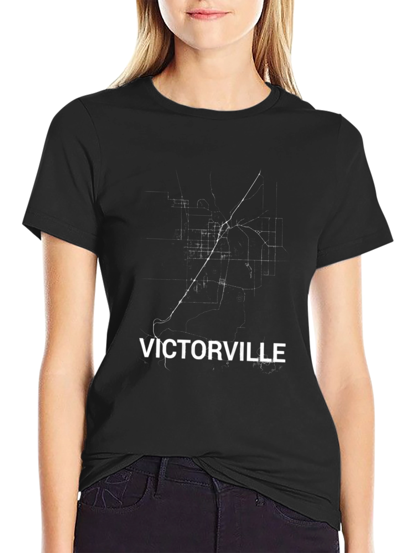 Victorville Map T-Shirt - City Streets Design