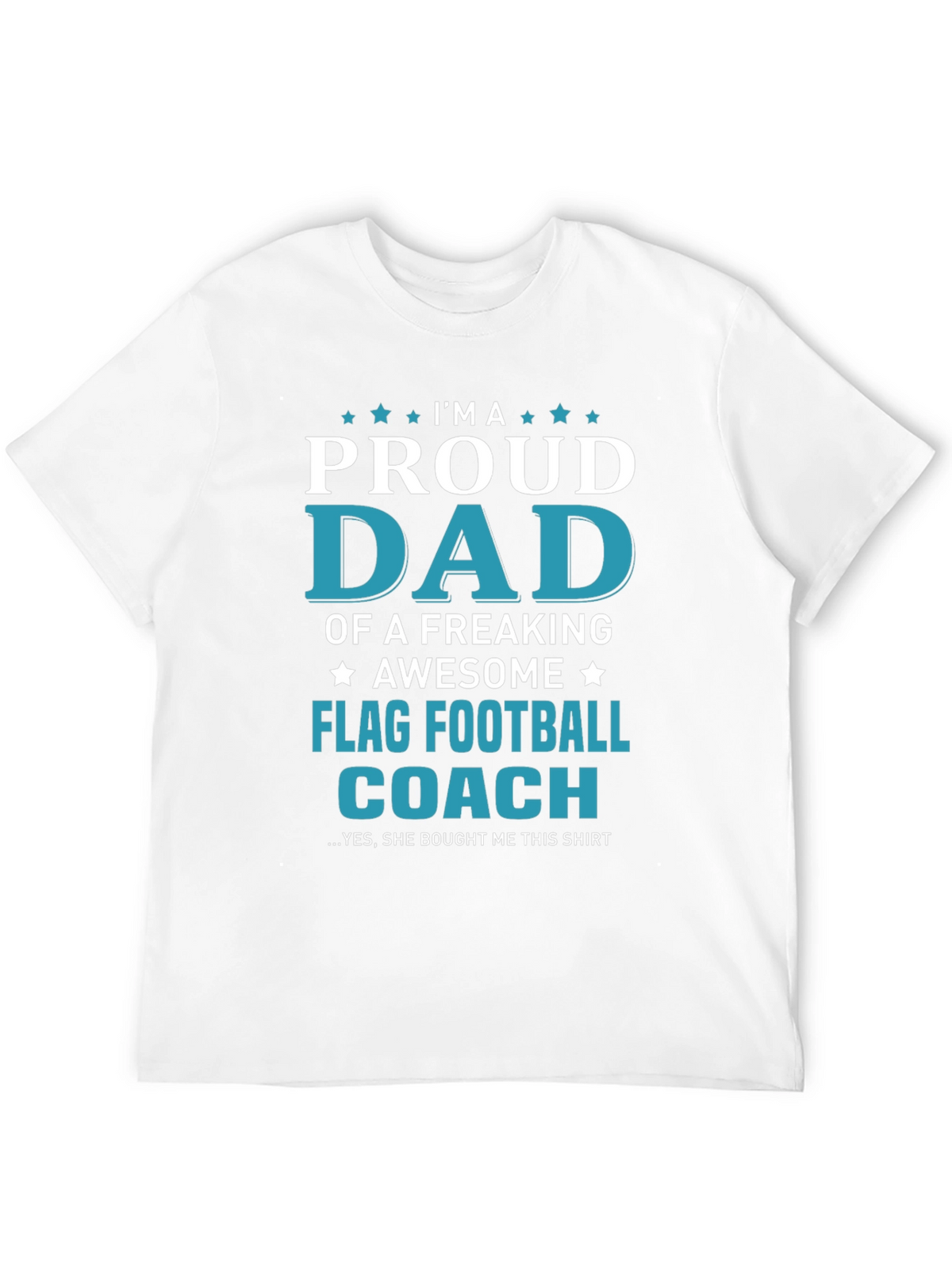 Proud Dad Flag Football Coach Graphic T-Shirt