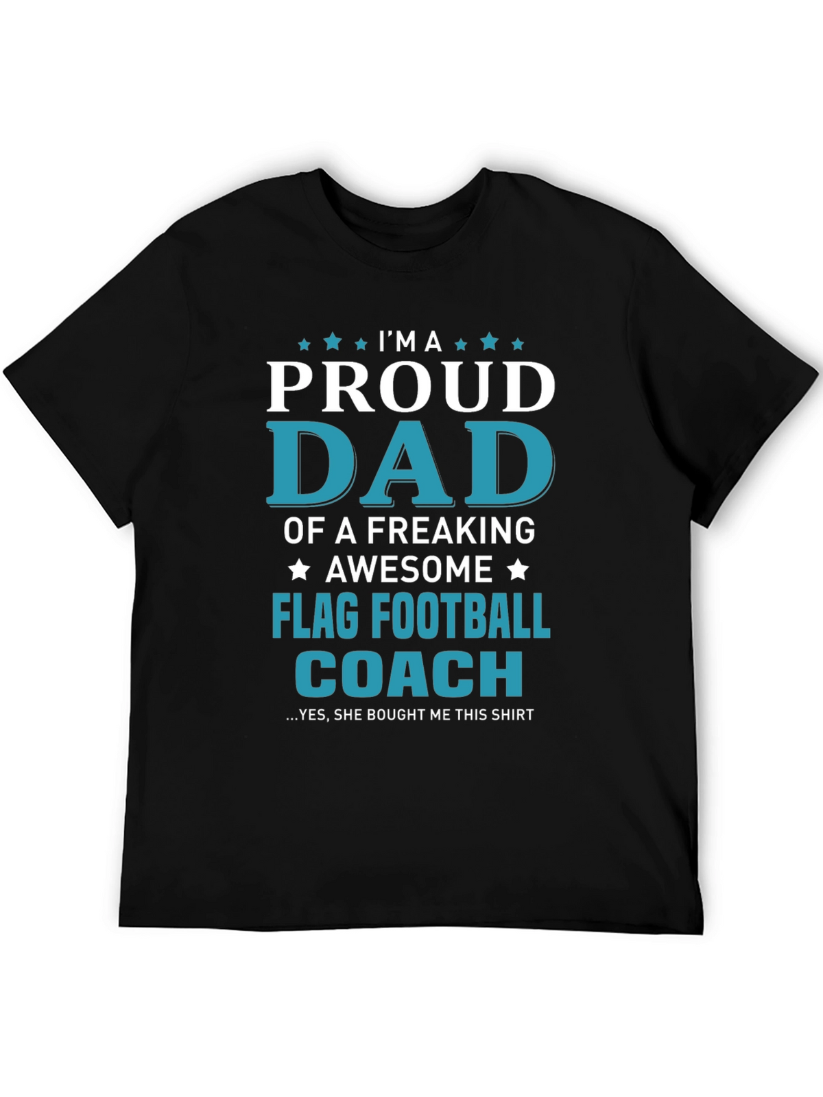 Proud Dad Flag Football Coach Graphic T-Shirt