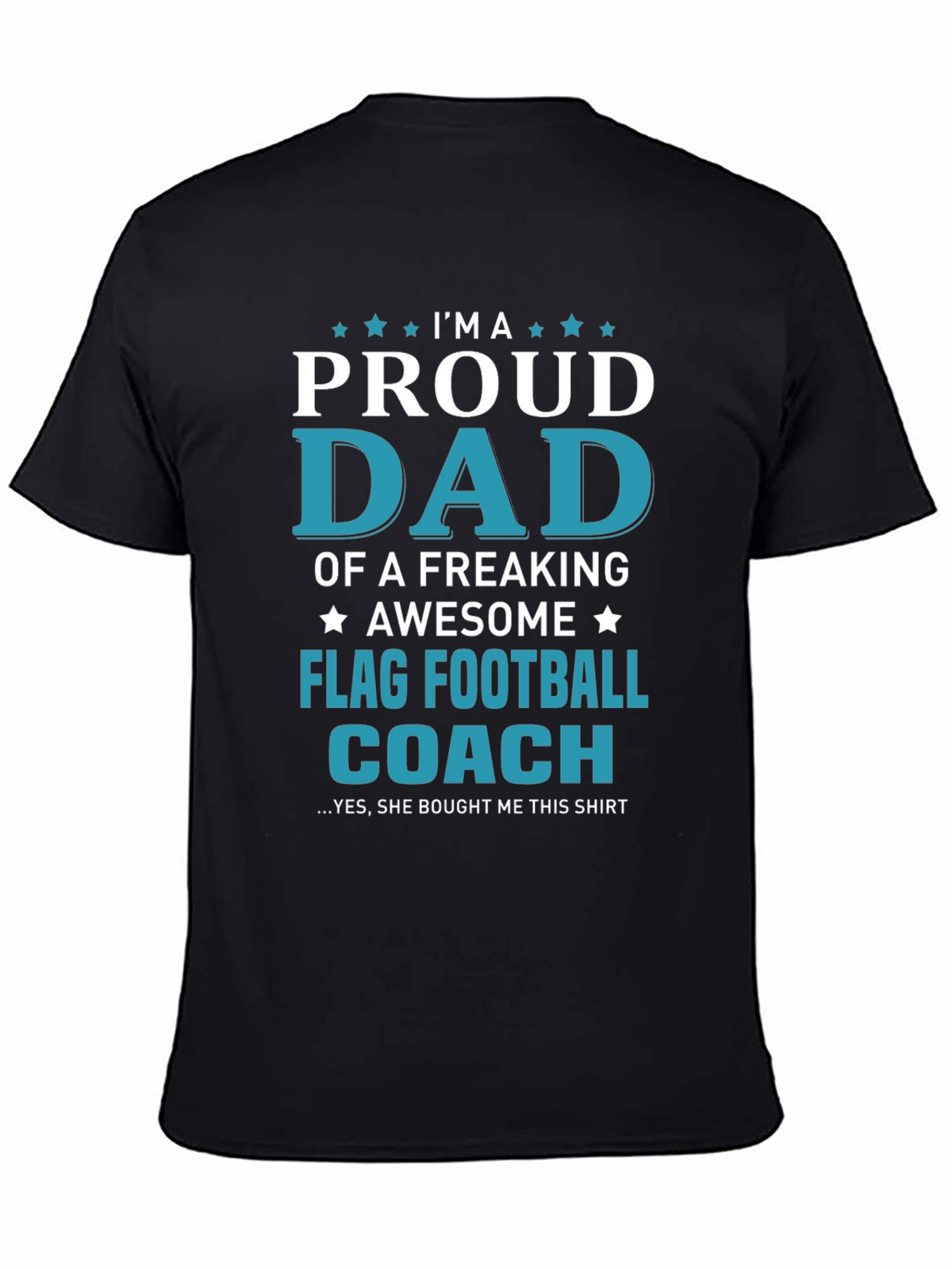 Proud Dad Flag Football Coach Graphic T-Shirt