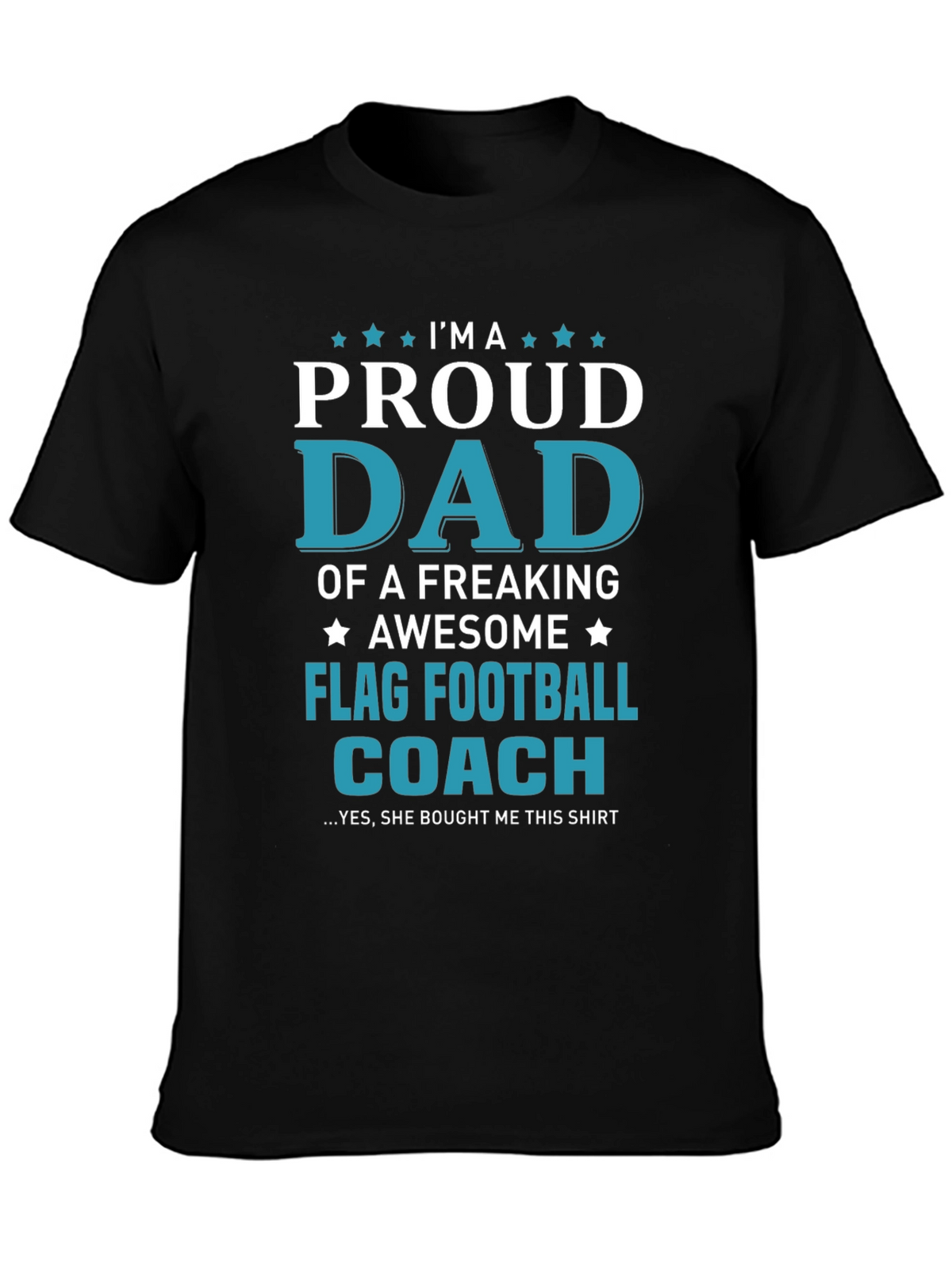 Proud Dad Flag Football Coach Graphic T-Shirt