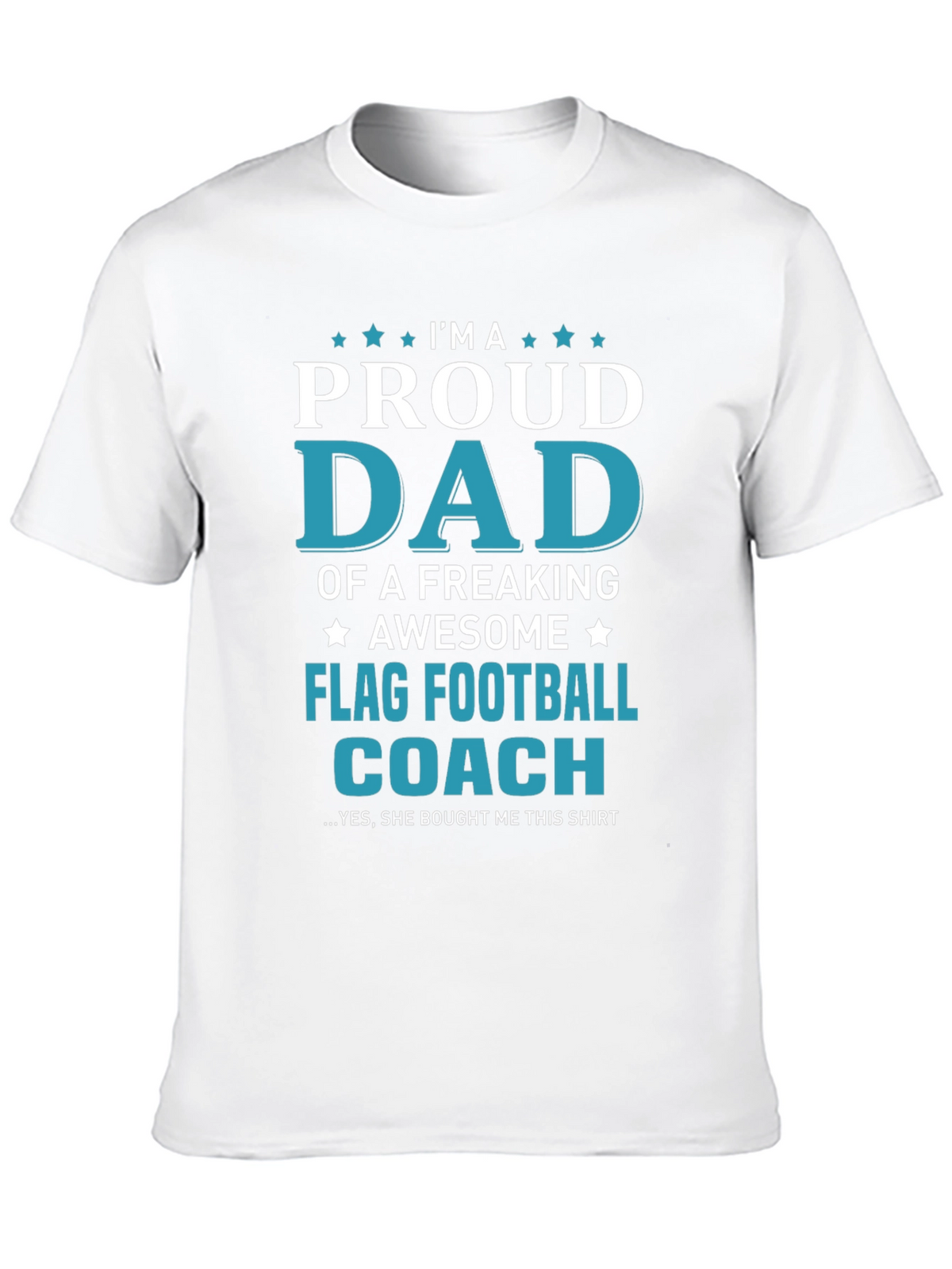 Proud Dad Flag Football Coach Graphic T-Shirt