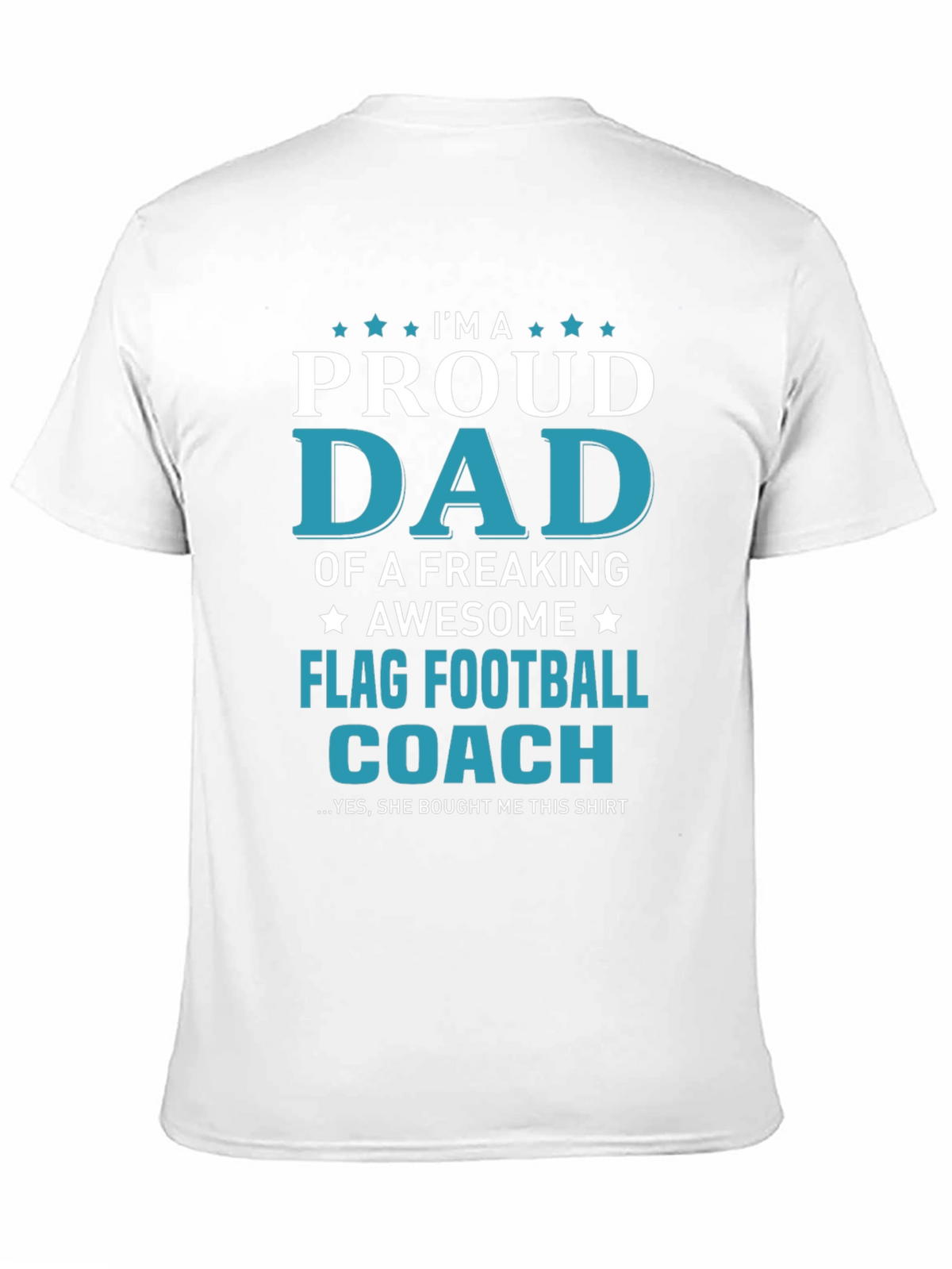 Proud Dad Flag Football Coach Graphic T-Shirt