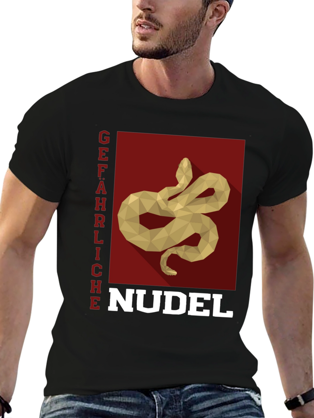 Gefährliche Nudel T-Shirt - Snake Pasta Funny Tee