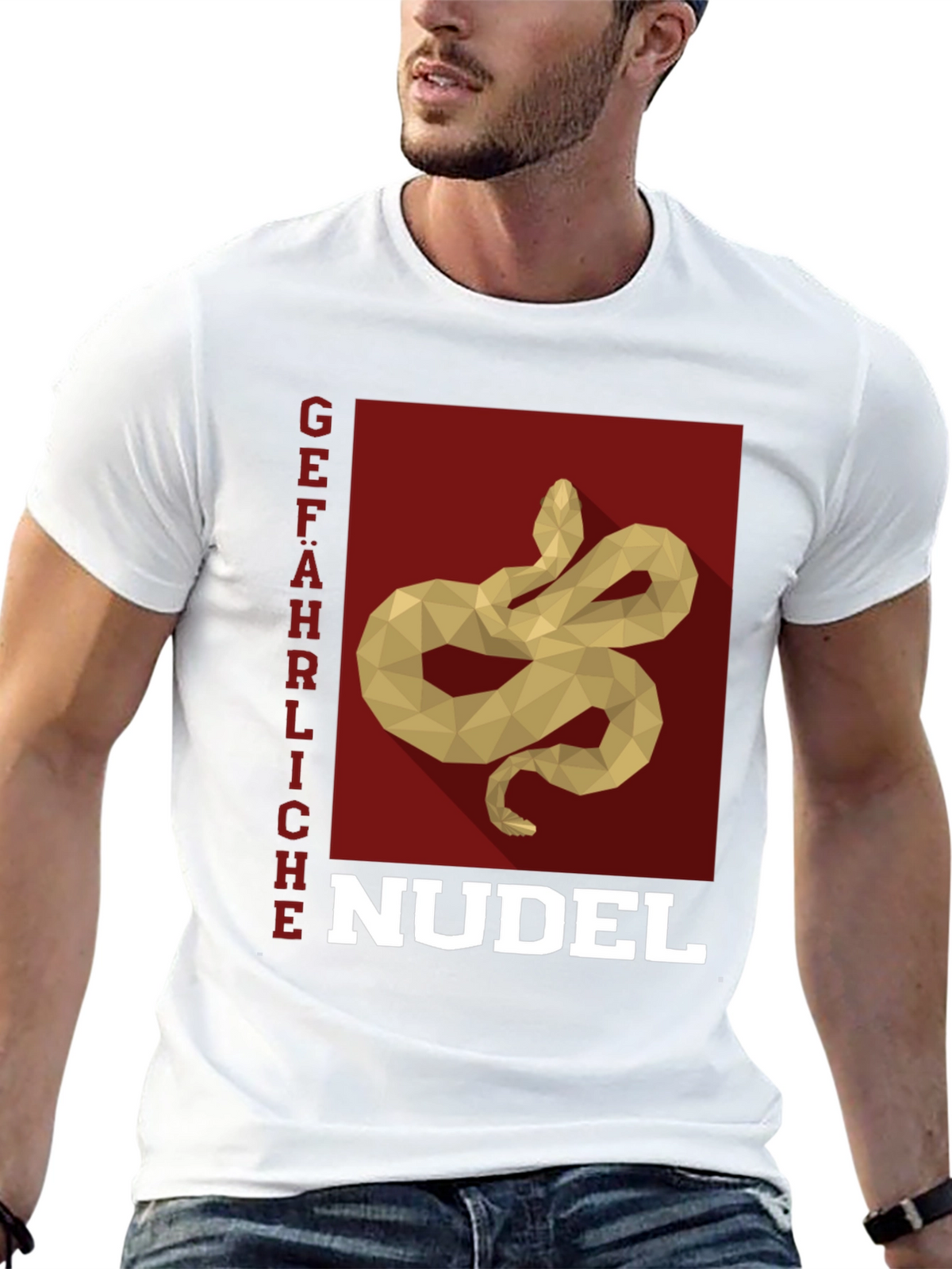 Gefährliche Nudel T-Shirt - Snake Pasta Funny Tee