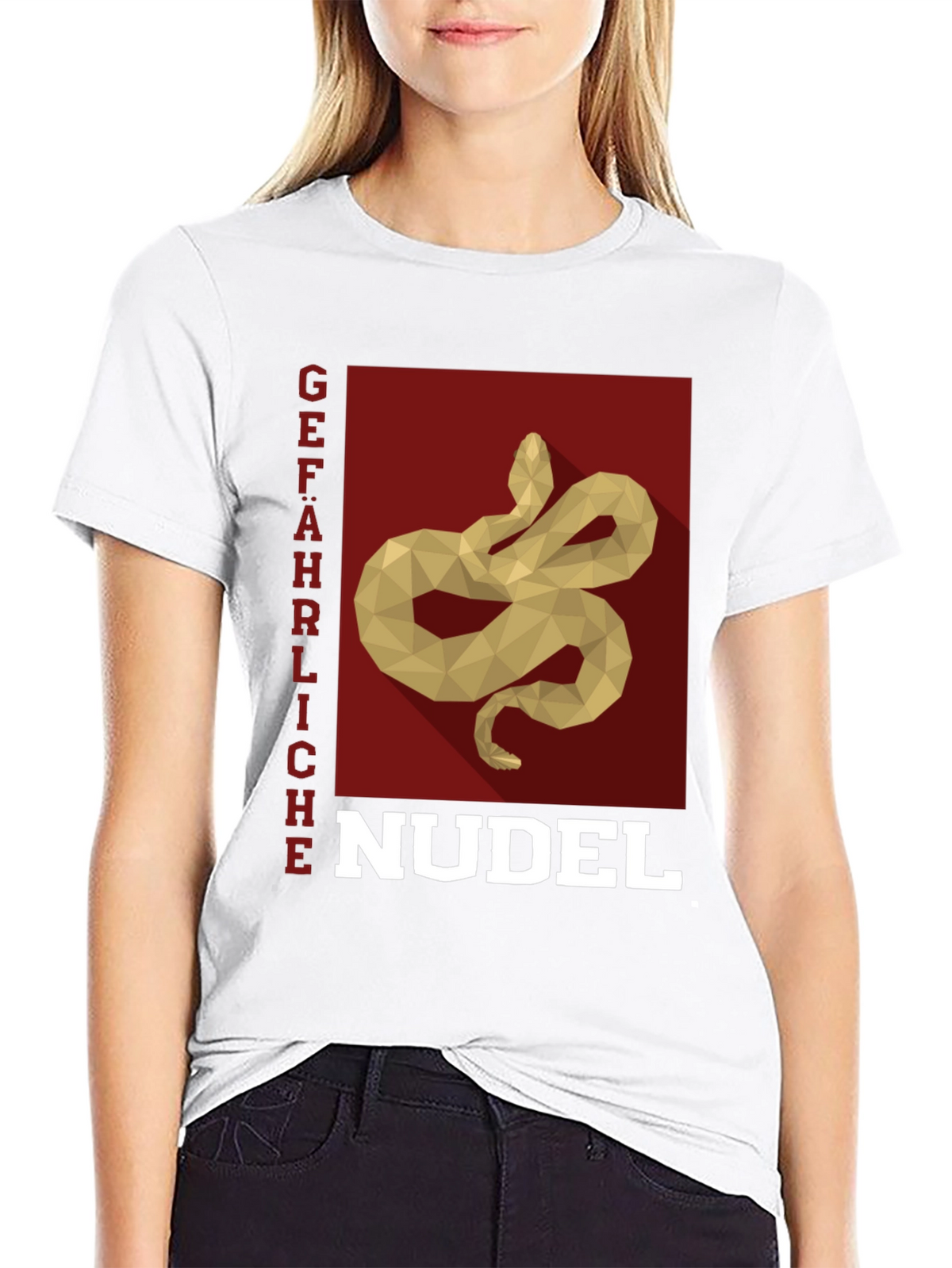 Gefährliche Nudel T-Shirt - Snake Pasta Funny Tee
