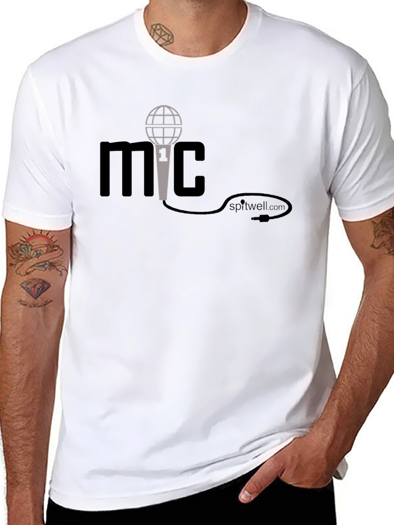 MC Microphone Graphic Tee - Black Cotton