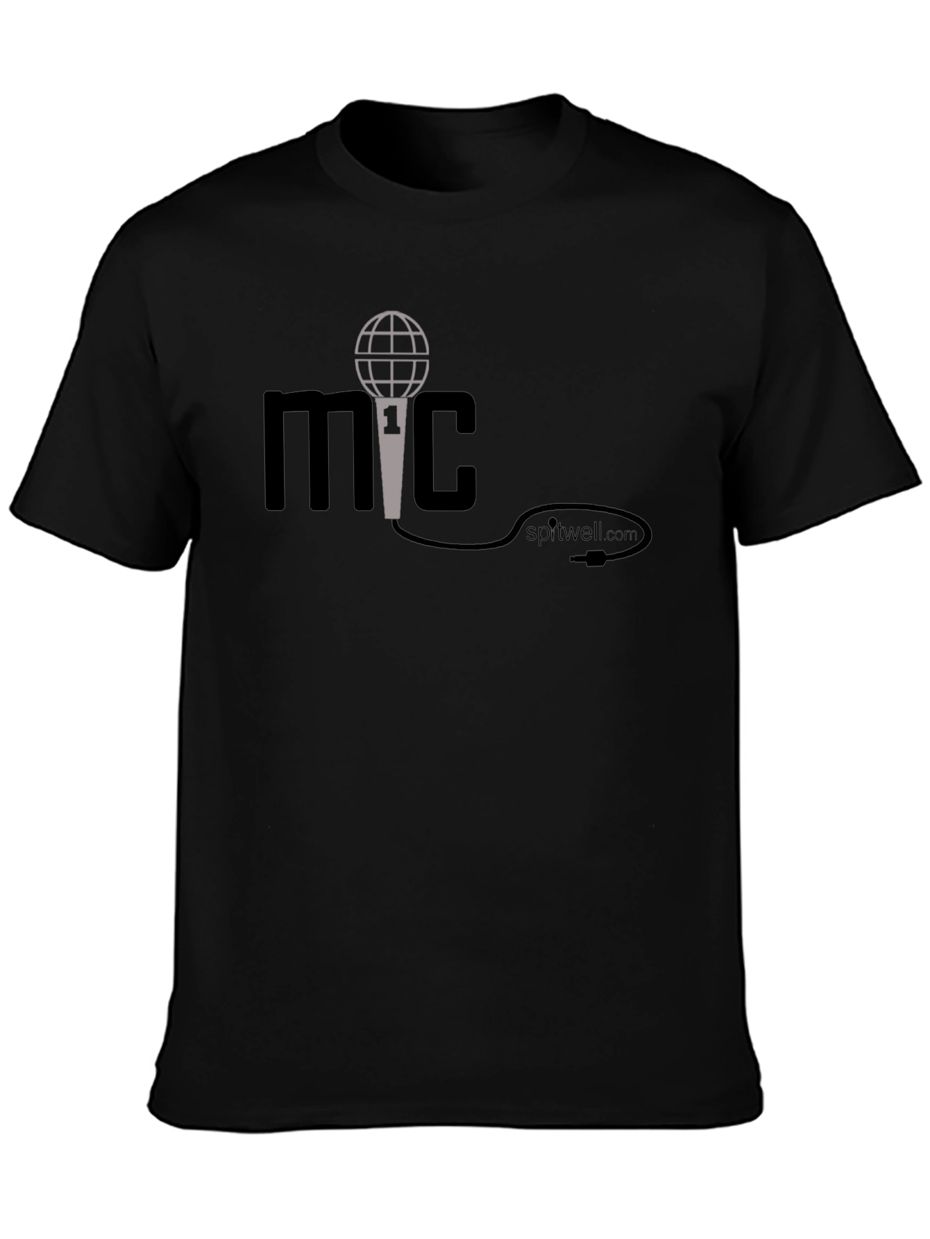 MC Microphone Graphic Tee - Black Cotton