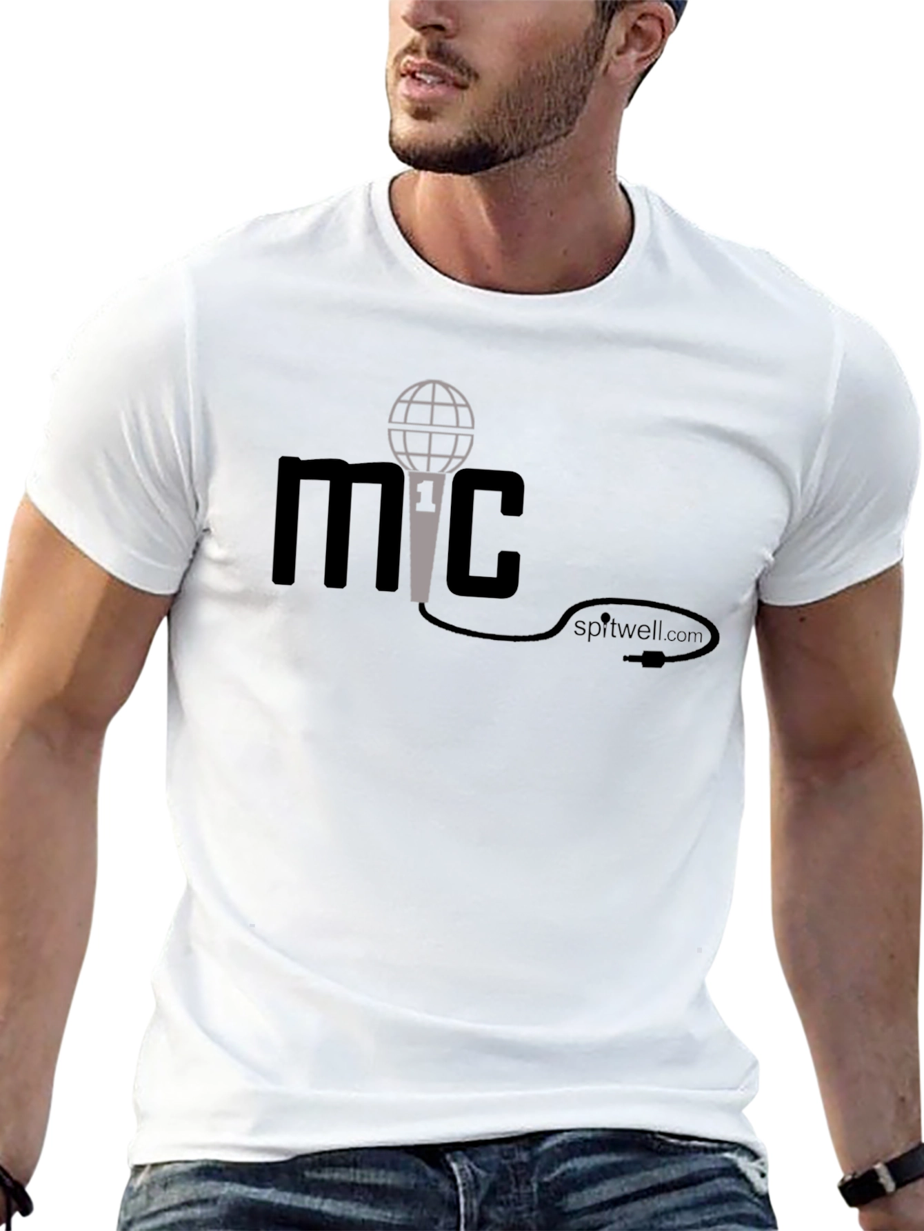 MC Microphone Graphic Tee - Black Cotton