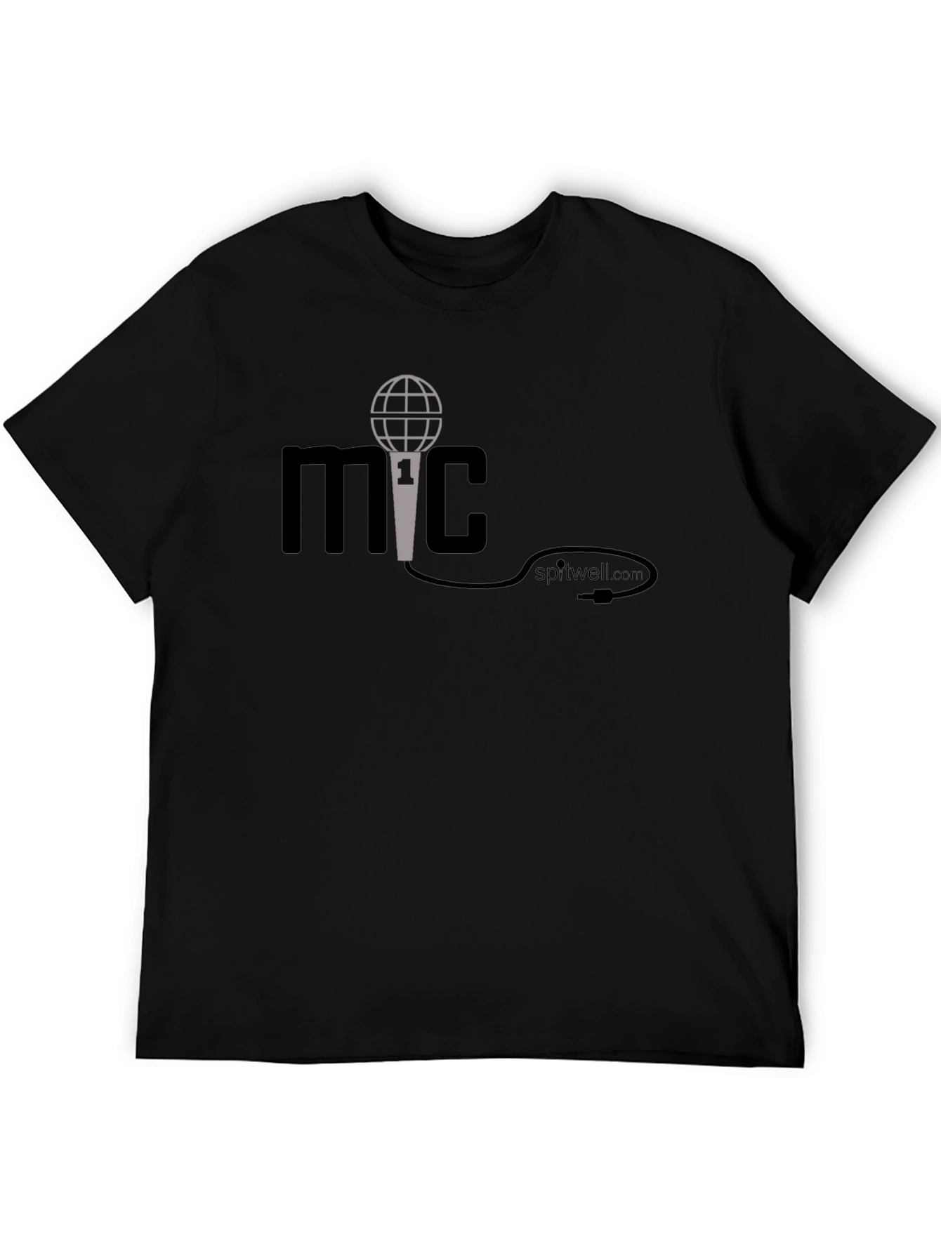 MC Microphone Graphic Tee - Black Cotton