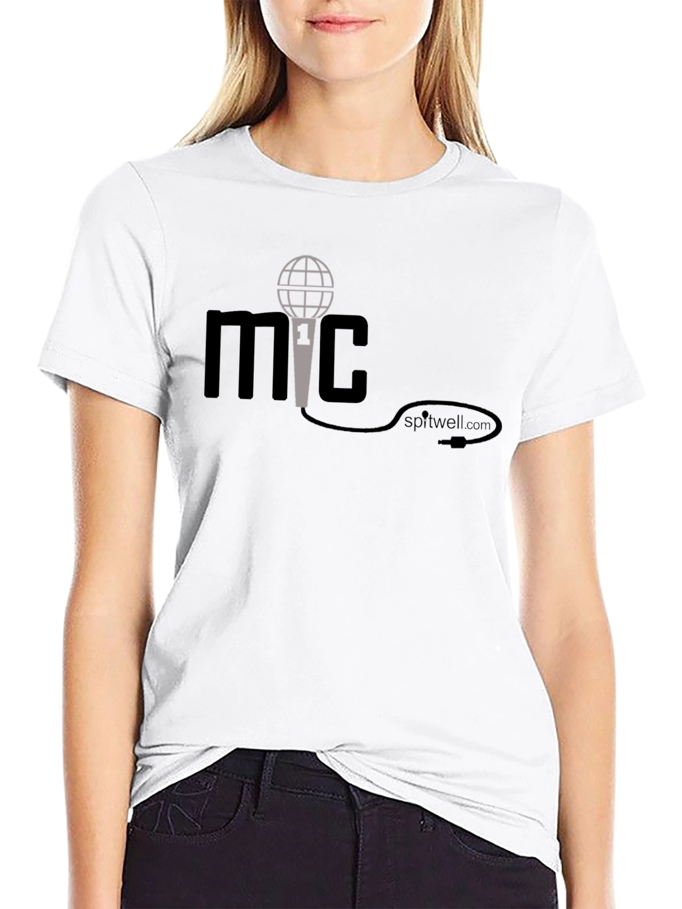 MC Microphone Graphic Tee - Black Cotton