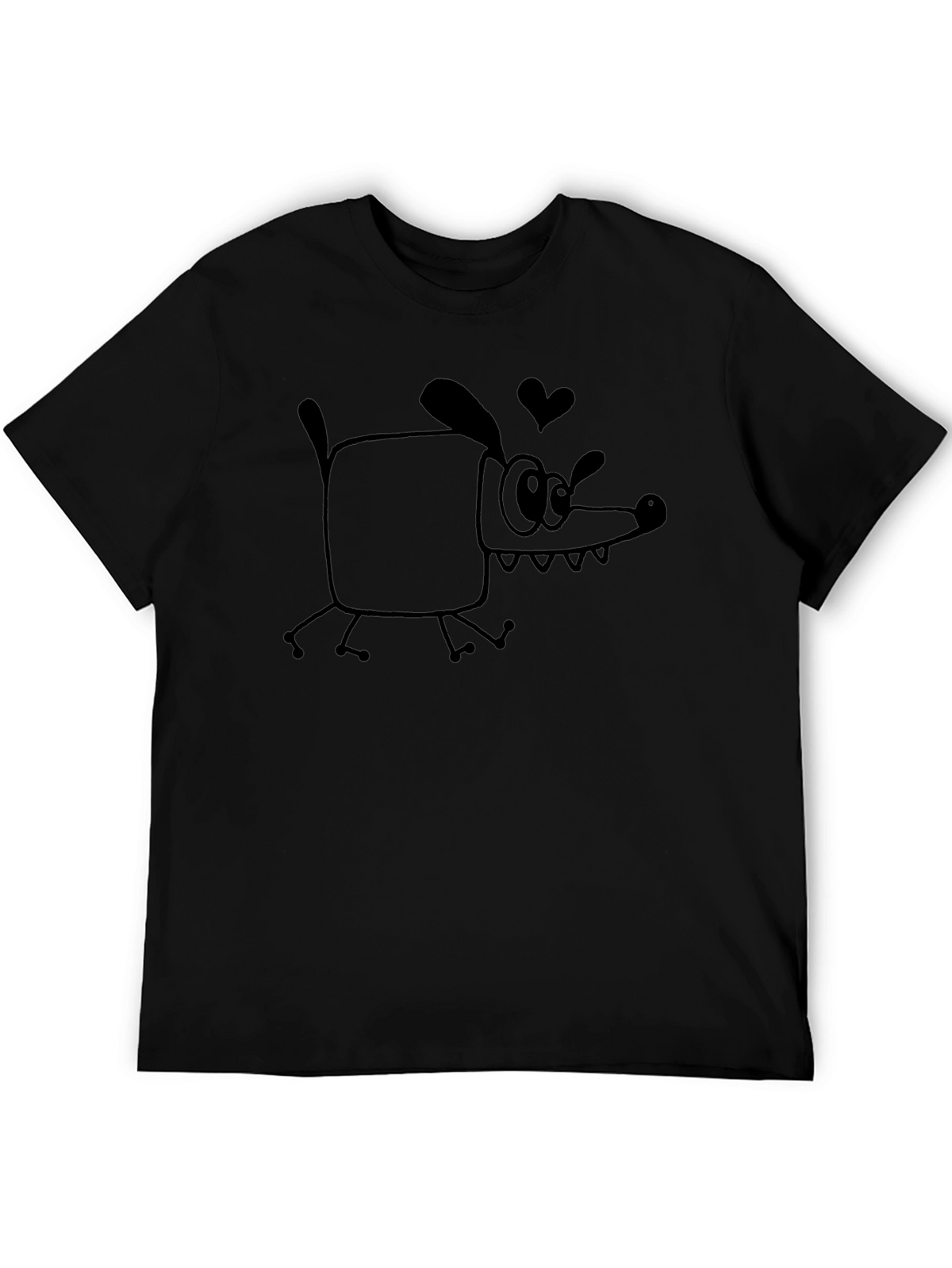 Funny Dog Graphic Black T-Shirt