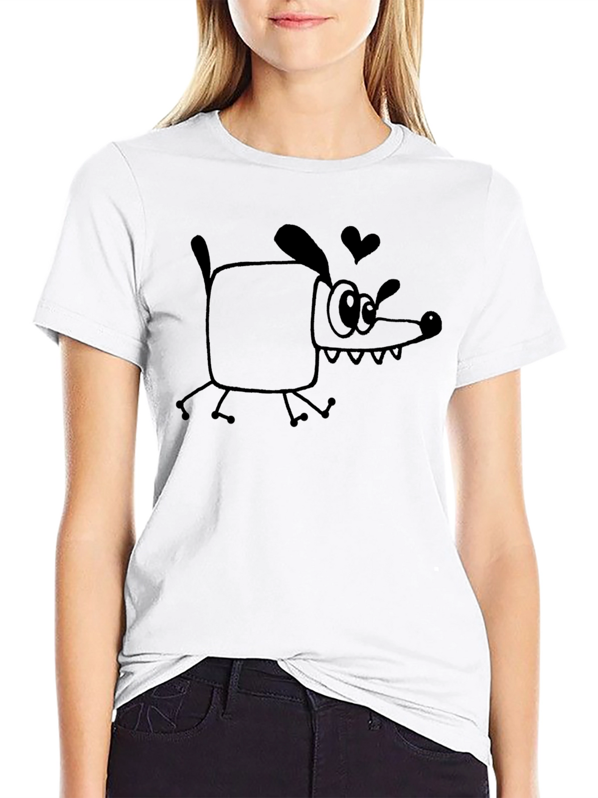 Funny Dog Graphic Black T-Shirt