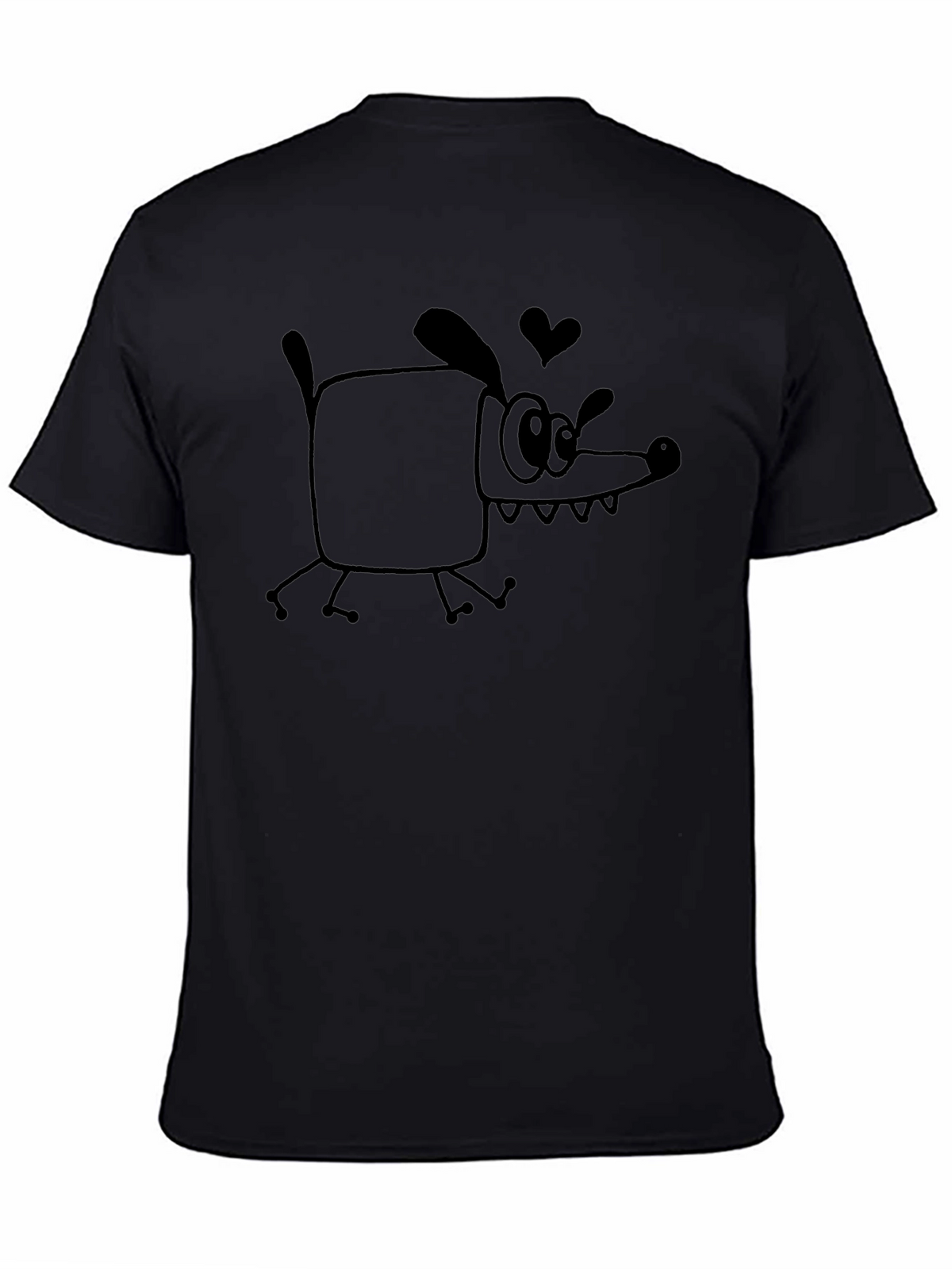 Funny Dog Graphic Black T-Shirt