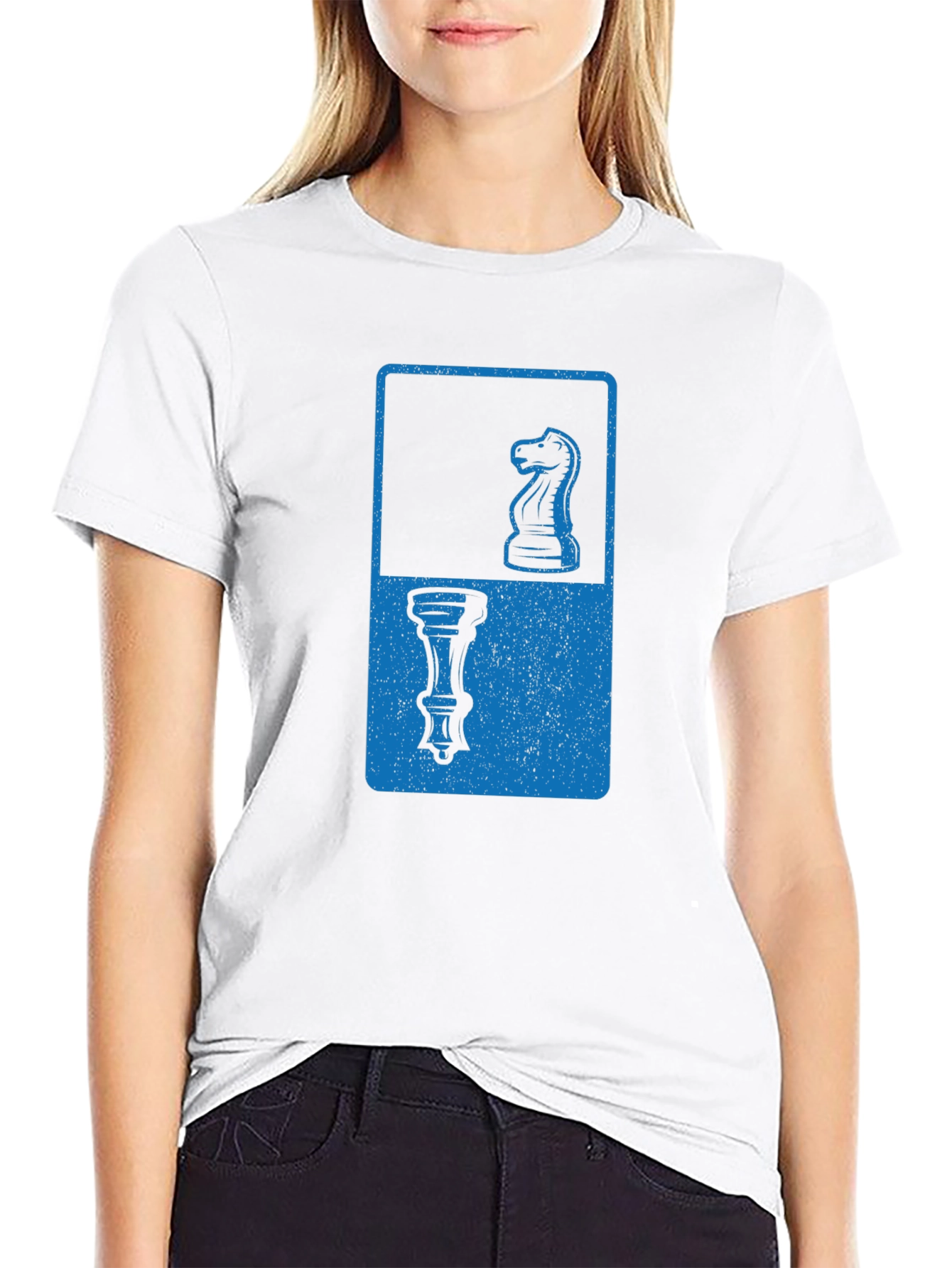 Chess Piece Graphic Tee - Knight & Rook Design