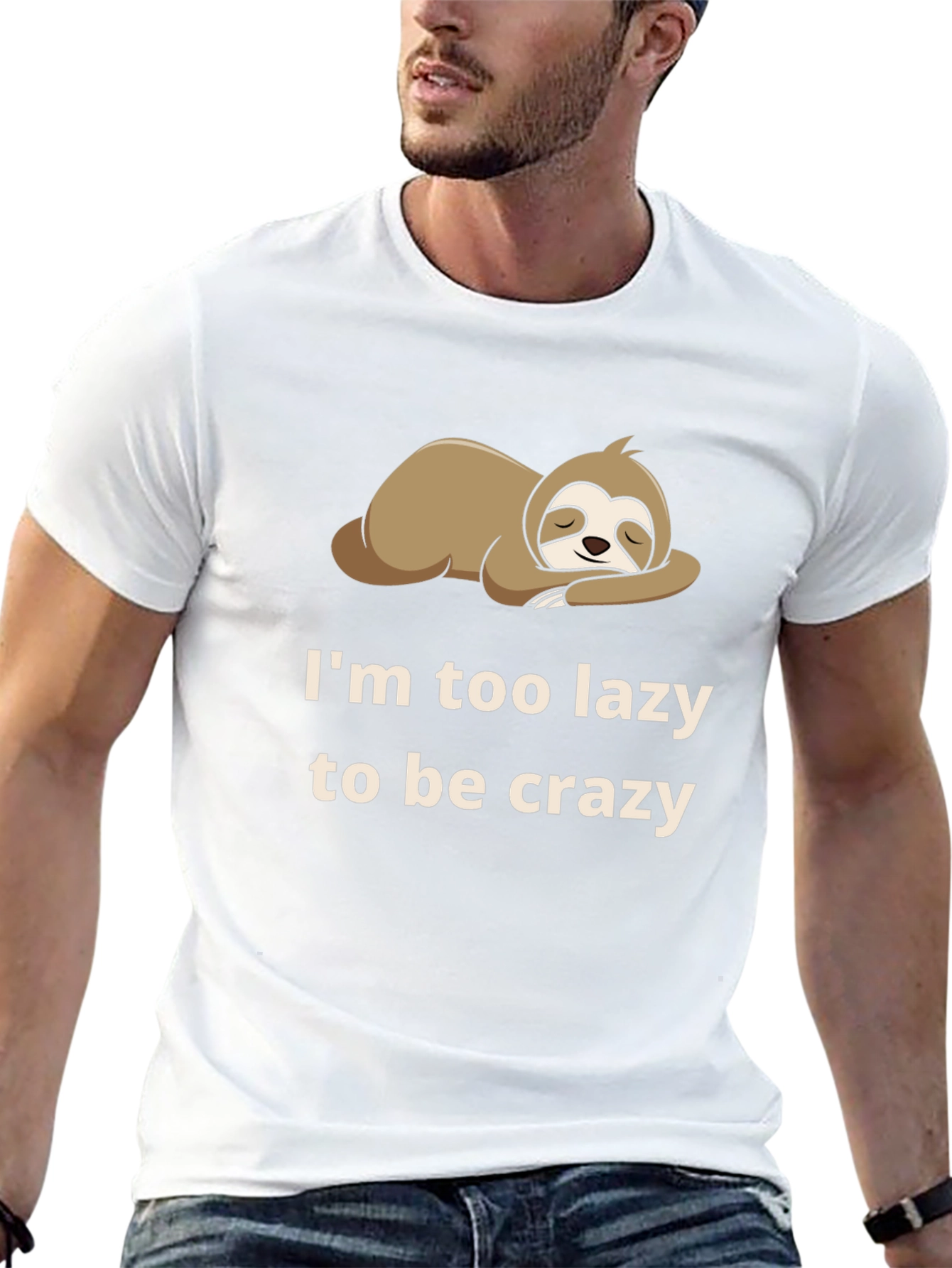 Lazy Sloth Graphic T-Shirt - Funny Sleepy Animal Tee