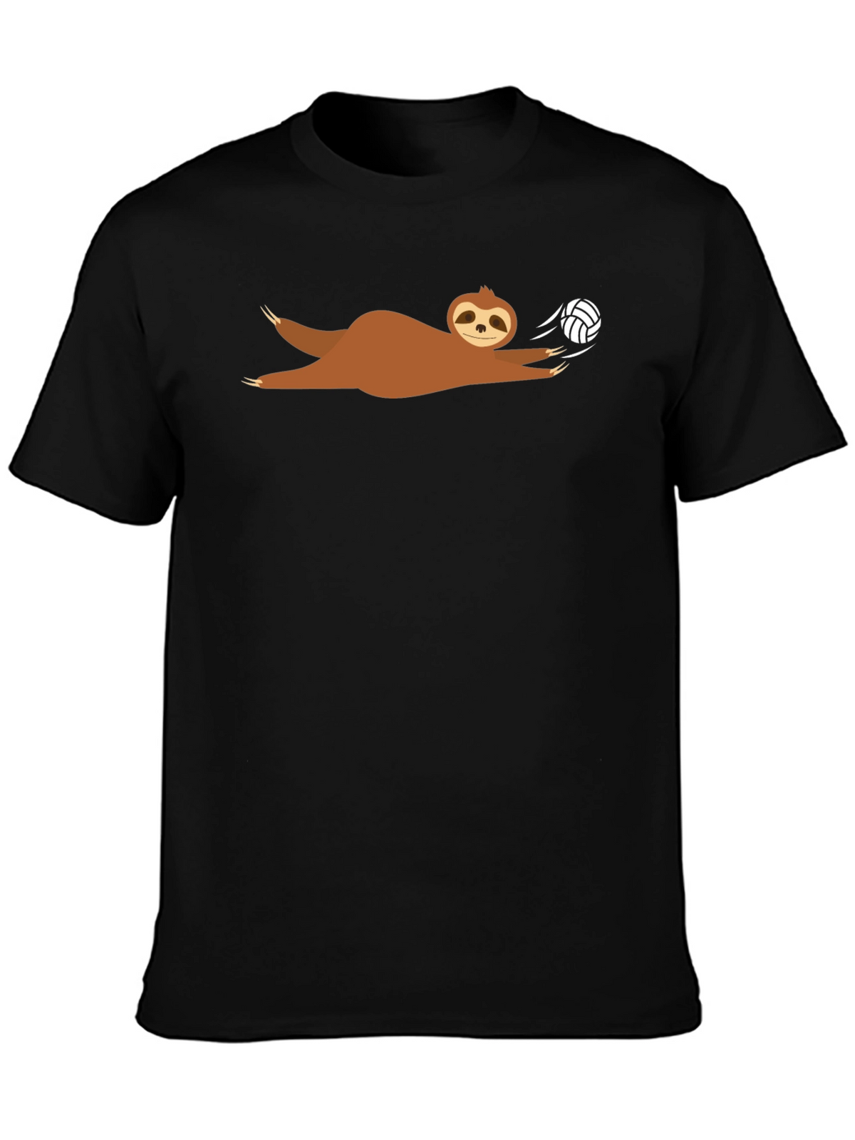 Sloth Volleyball T-Shirt - Black Graphic Tee