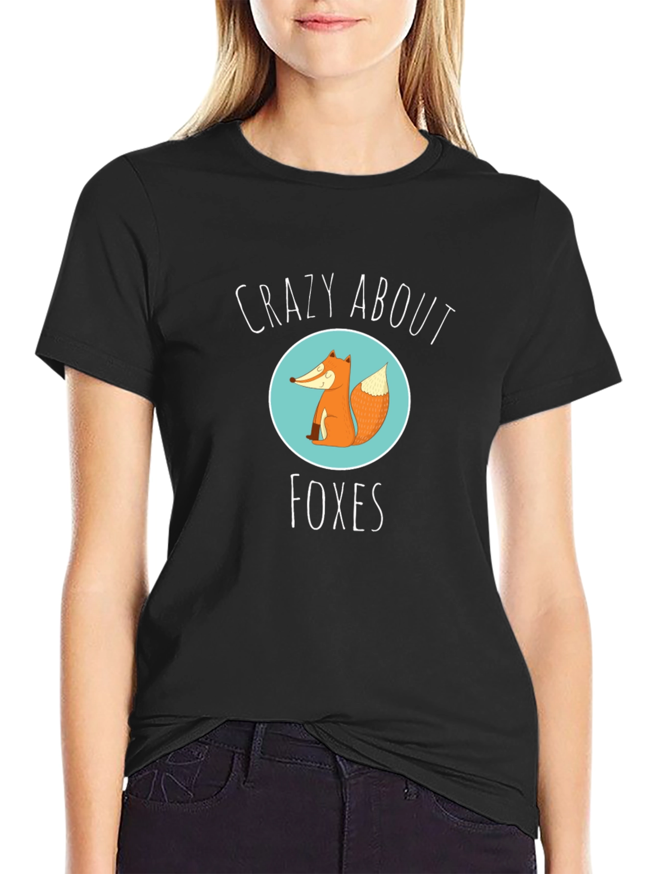 Crazy About Foxes Graphic Tee - Unisex Black T-Shirt