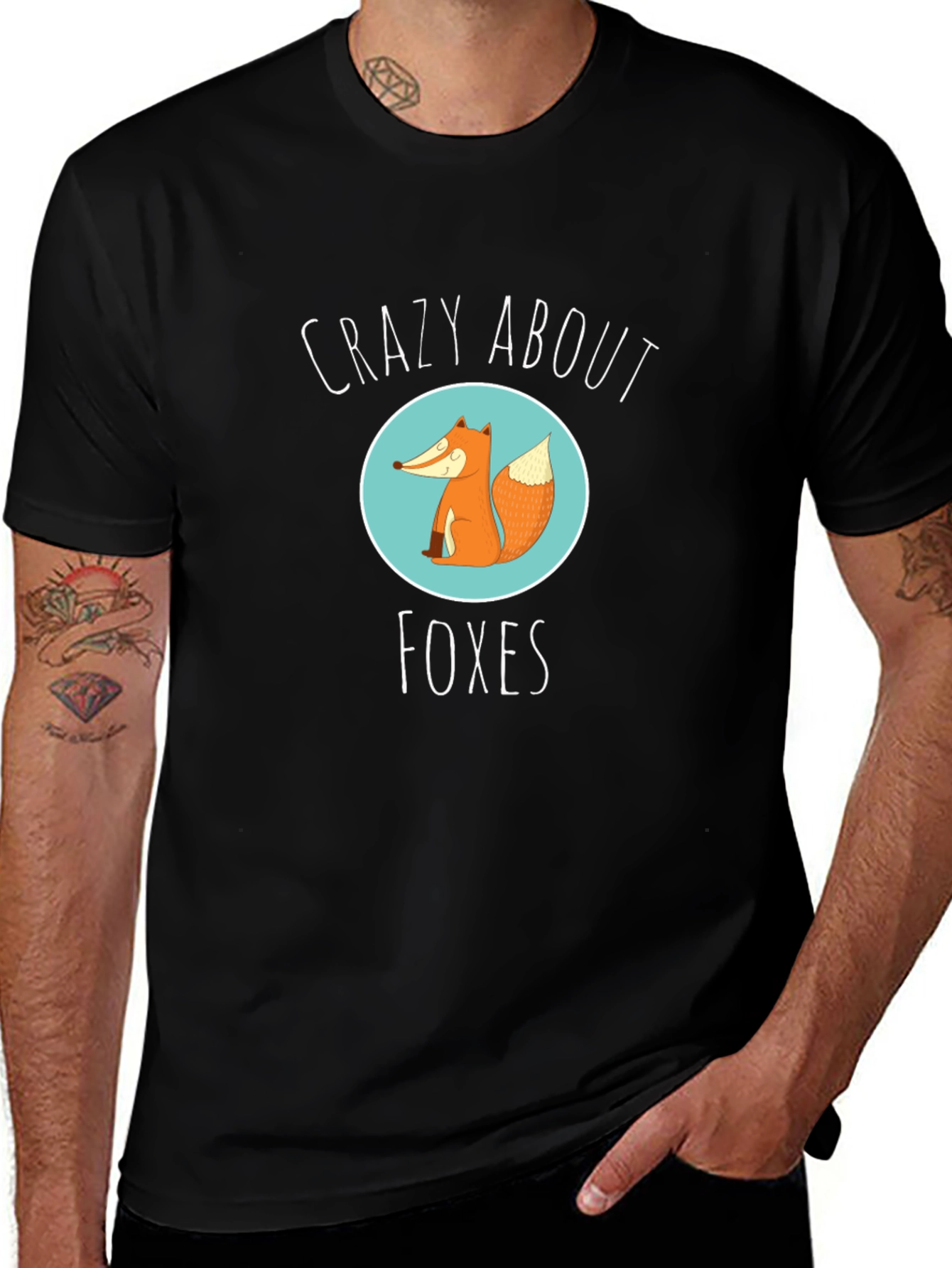 Crazy About Foxes Graphic Tee - Unisex Black T-Shirt
