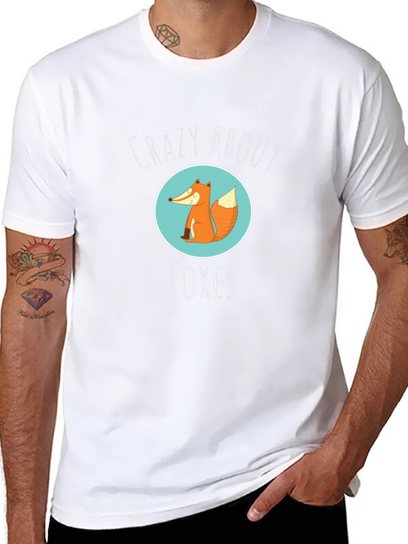 Crazy About Foxes Graphic Tee - Unisex Black T-Shirt