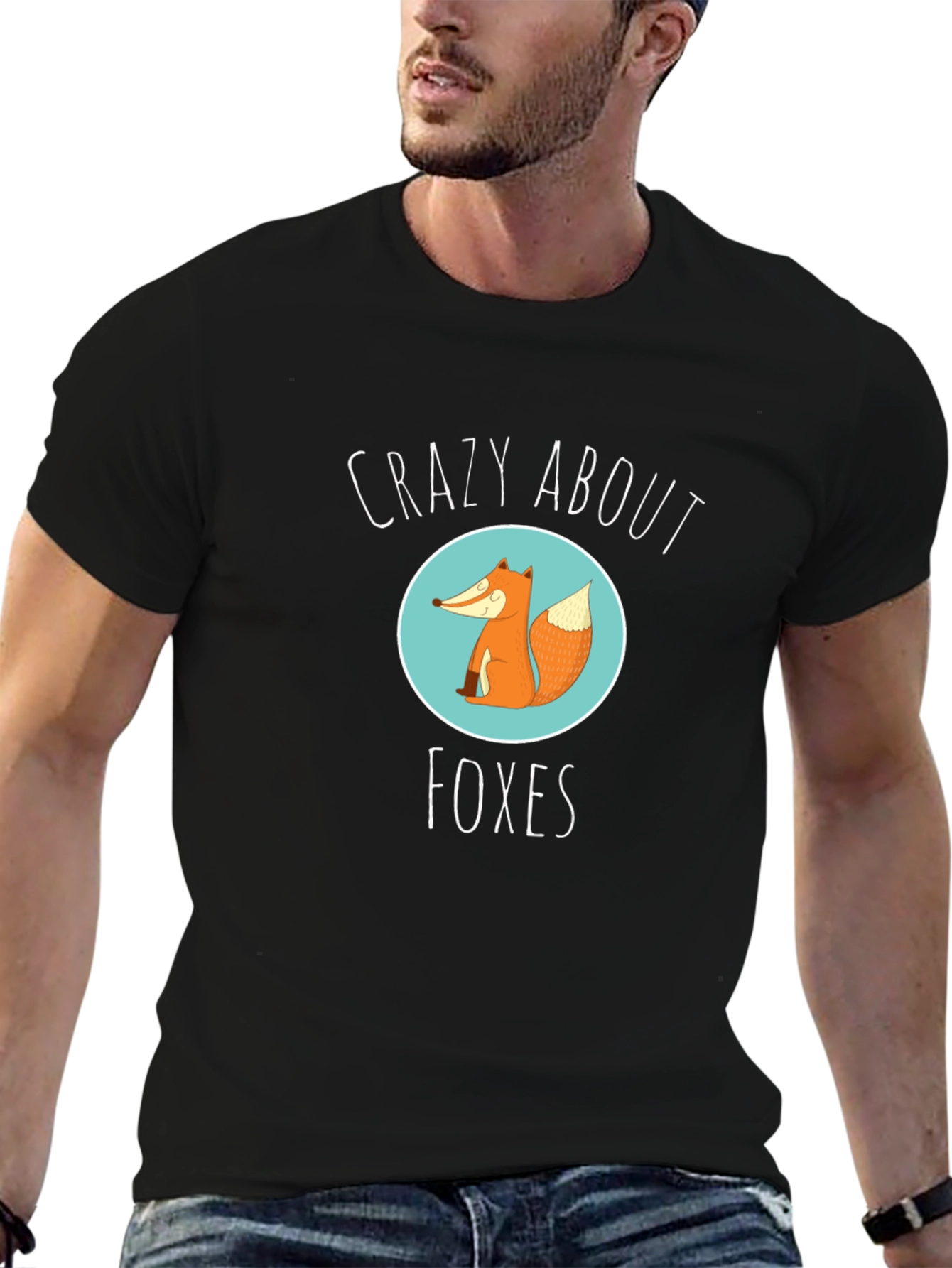 Crazy About Foxes Graphic Tee - Unisex Black T-Shirt