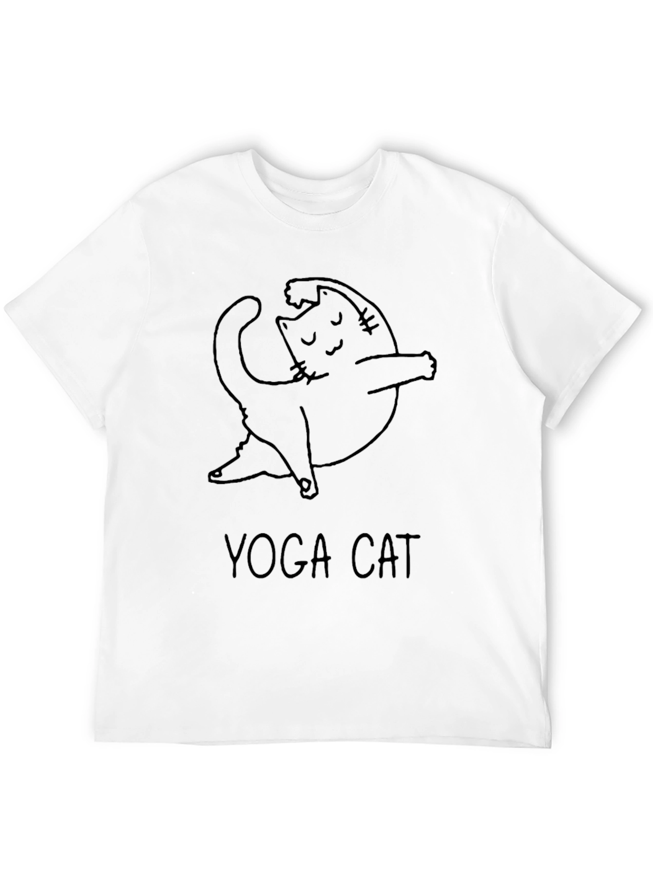 Yoga Cat Graphic Black T-Shirt