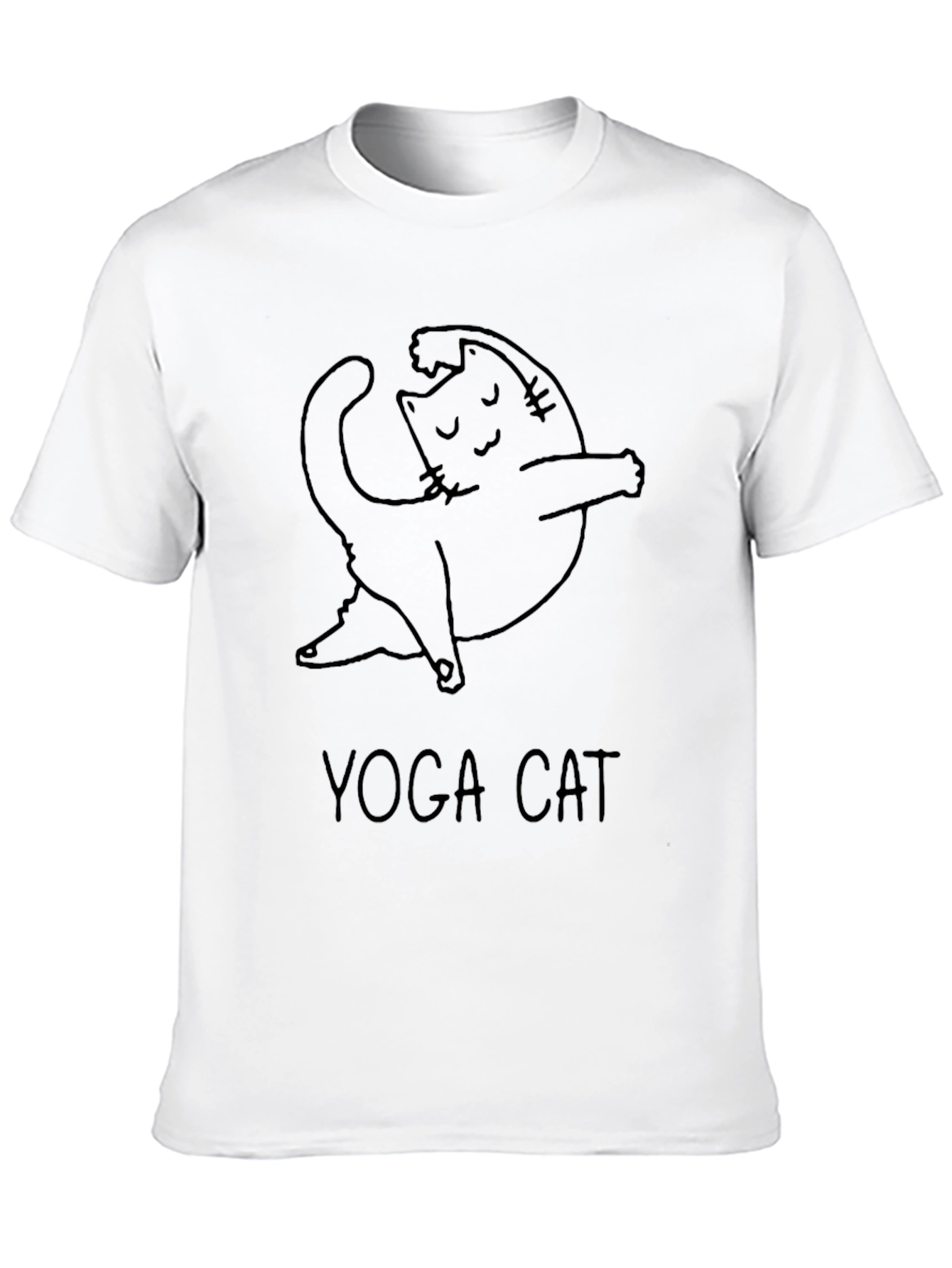 Yoga Cat Graphic Black T-Shirt