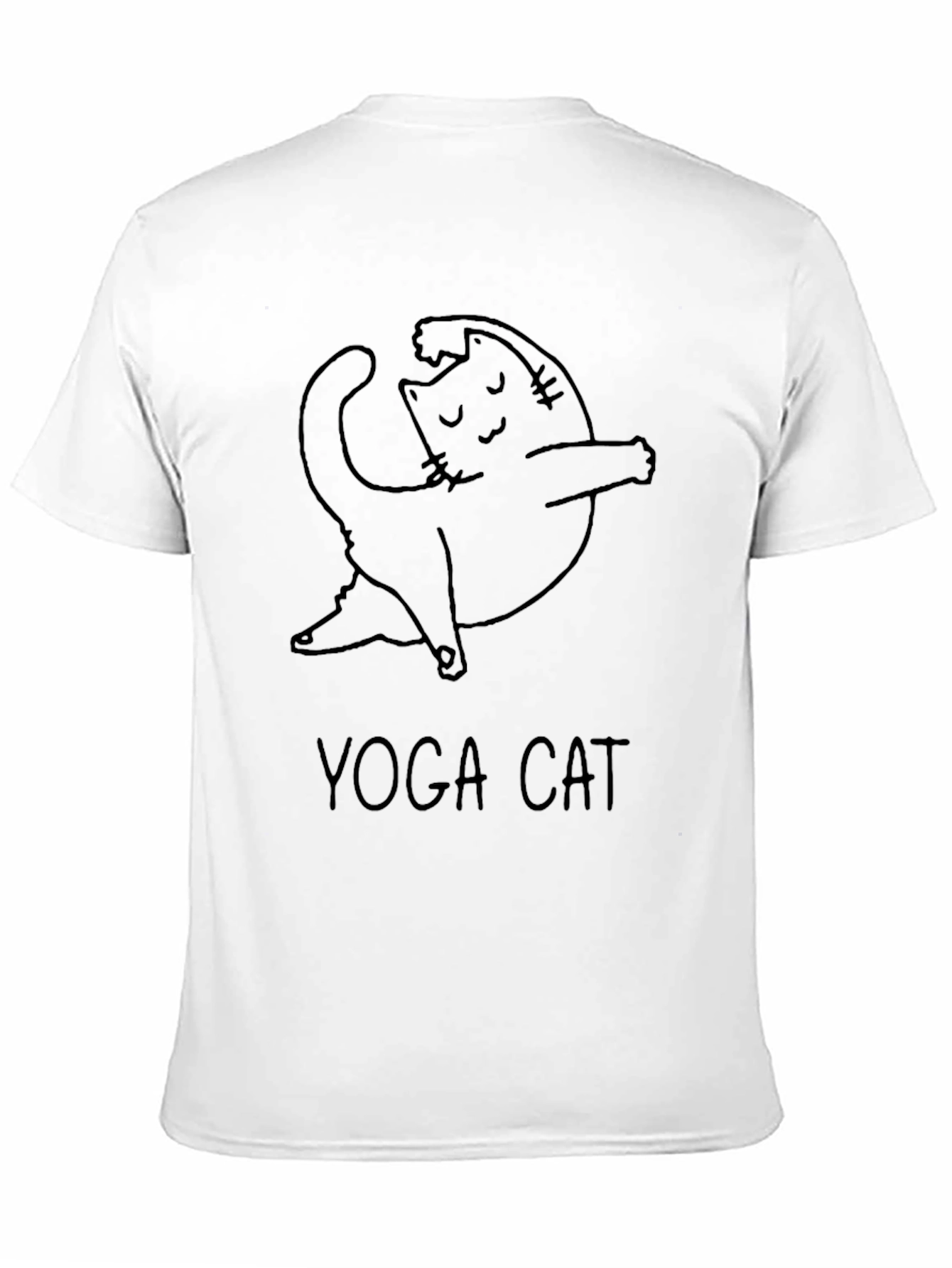 Yoga Cat Graphic Black T-Shirt