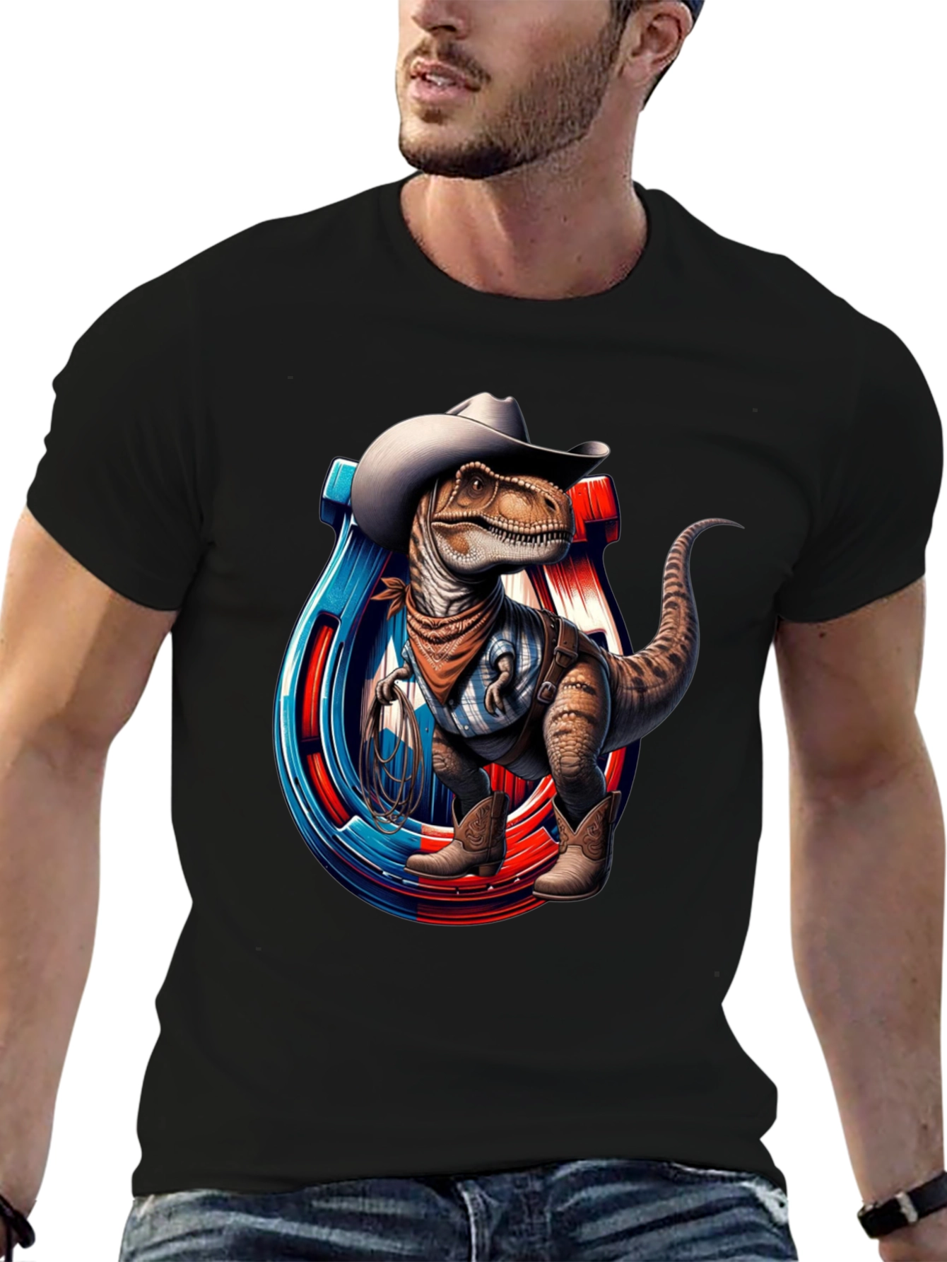Cowboy Dinosaur Graphic T-Shirt