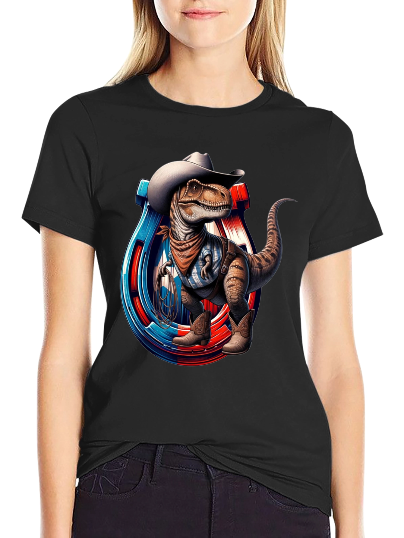 Cowboy Dinosaur Graphic T-Shirt