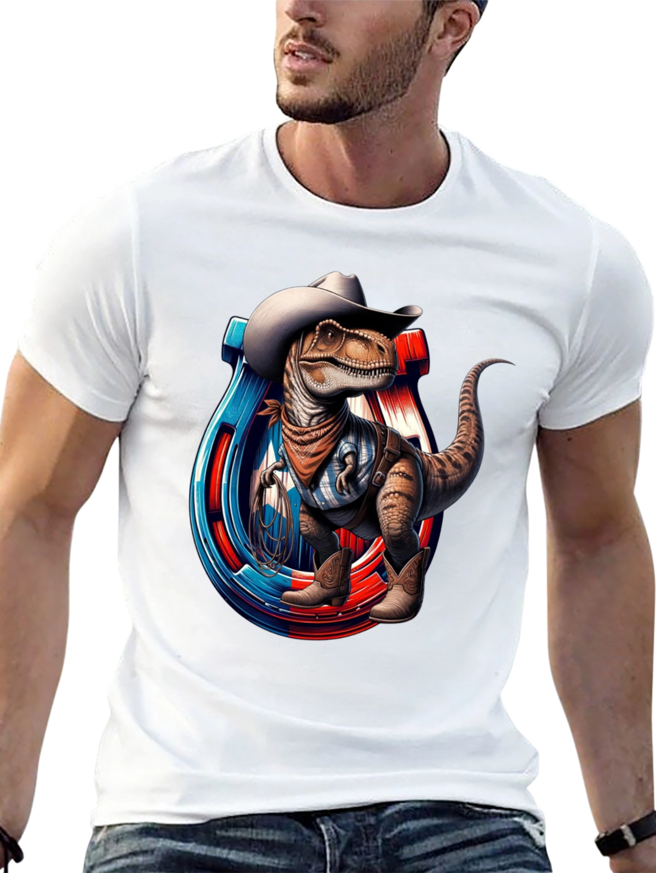 Cowboy Dinosaur Graphic T-Shirt