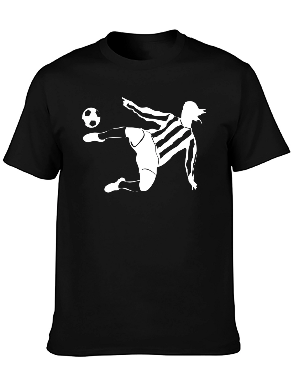 Stripped Soccer Player Black T-Shirt