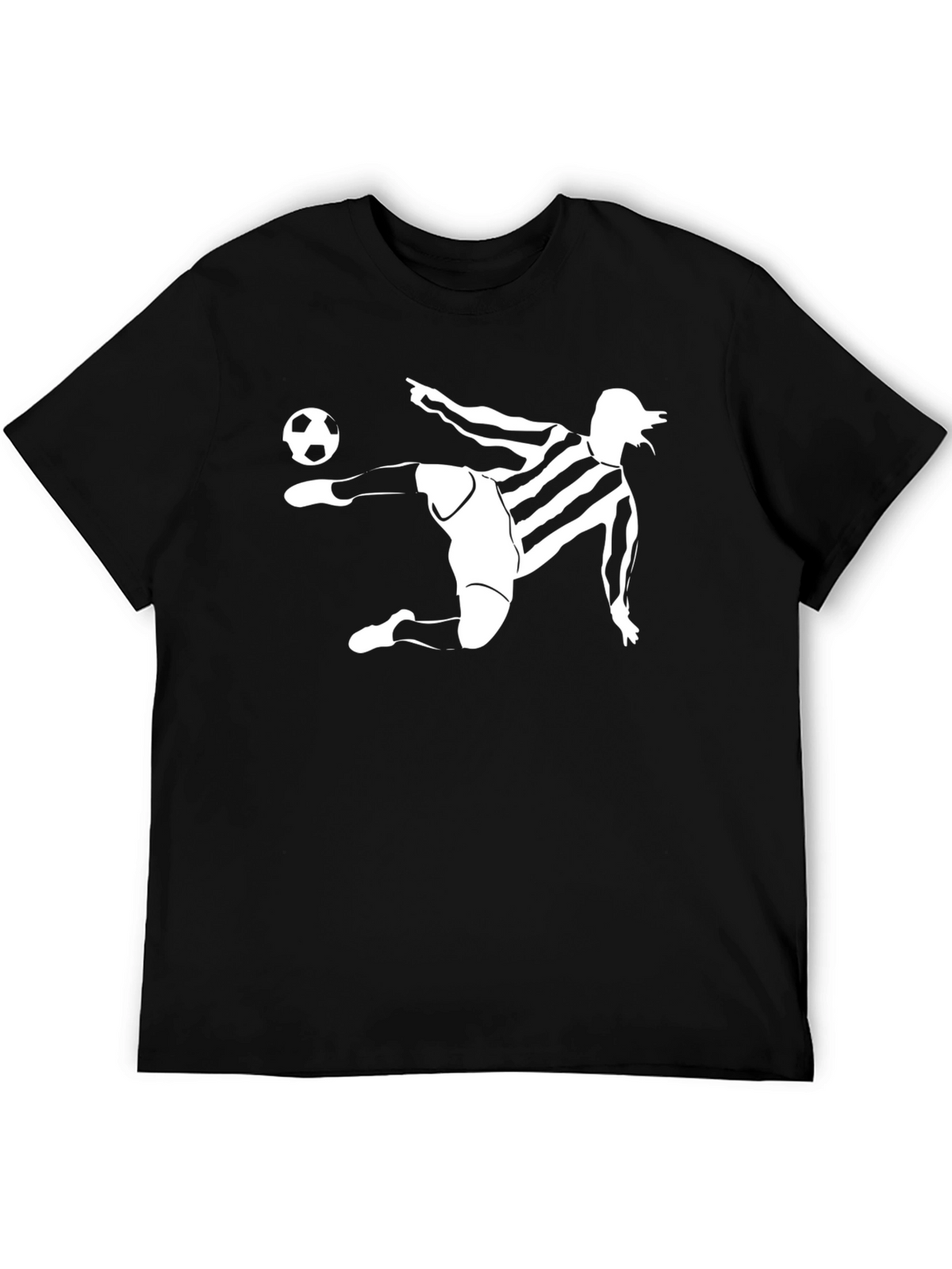 Stripped Soccer Player Black T-Shirt