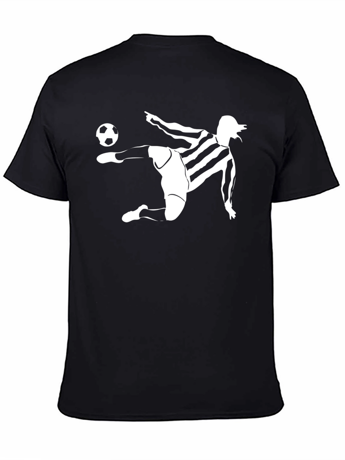 Stripped Soccer Player Black T-Shirt