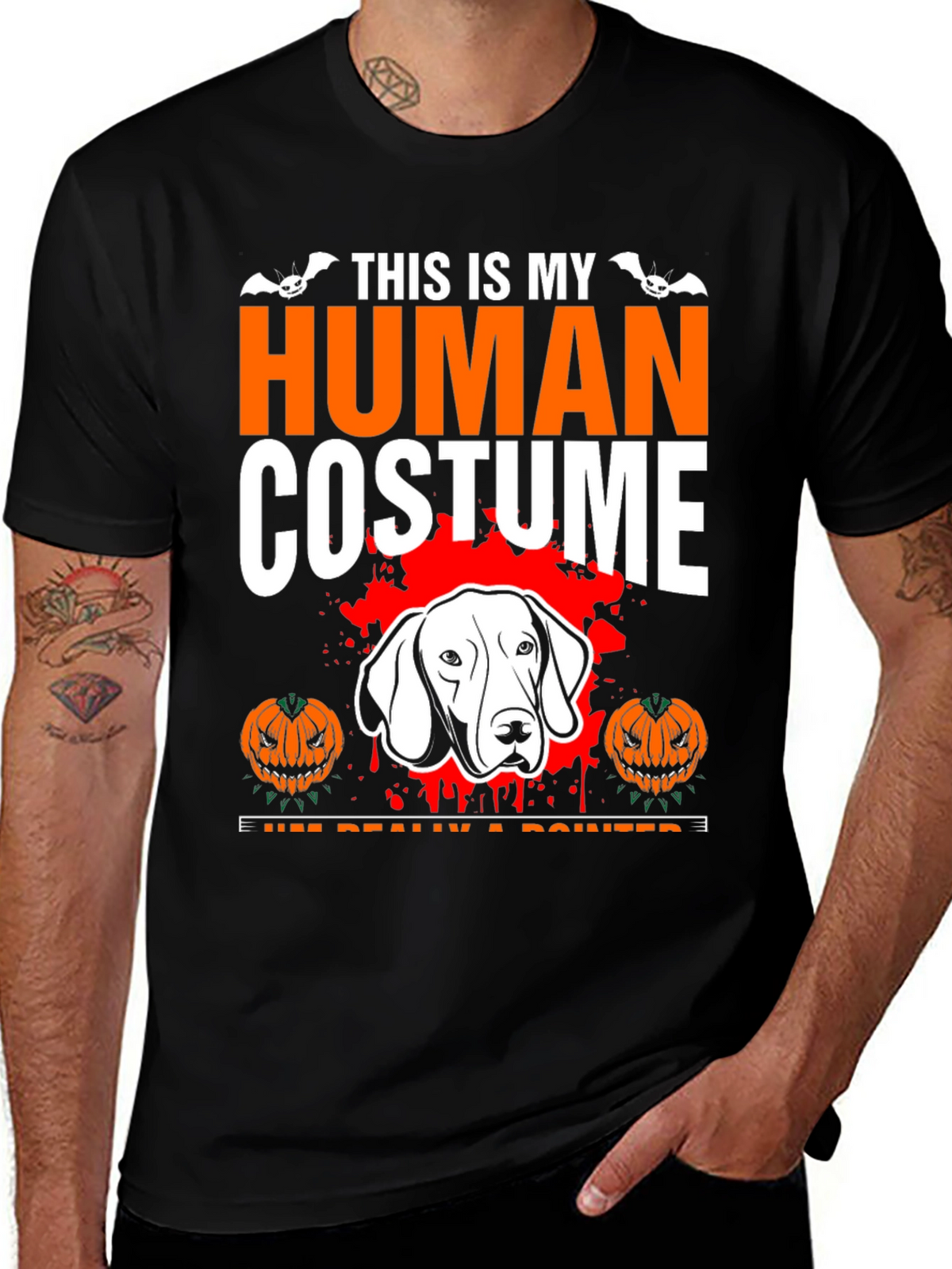 Human Costume Dog Pointer Halloween T-Shirt