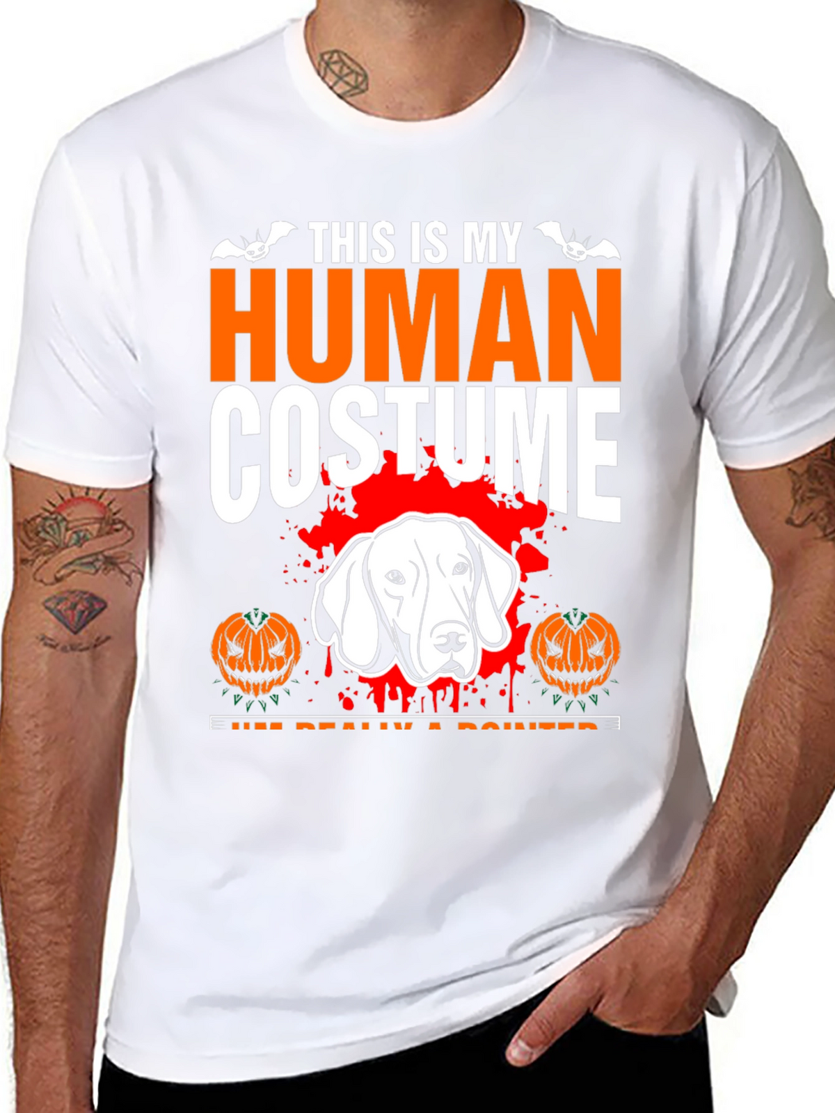 Human Costume Dog Pointer Halloween T-Shirt