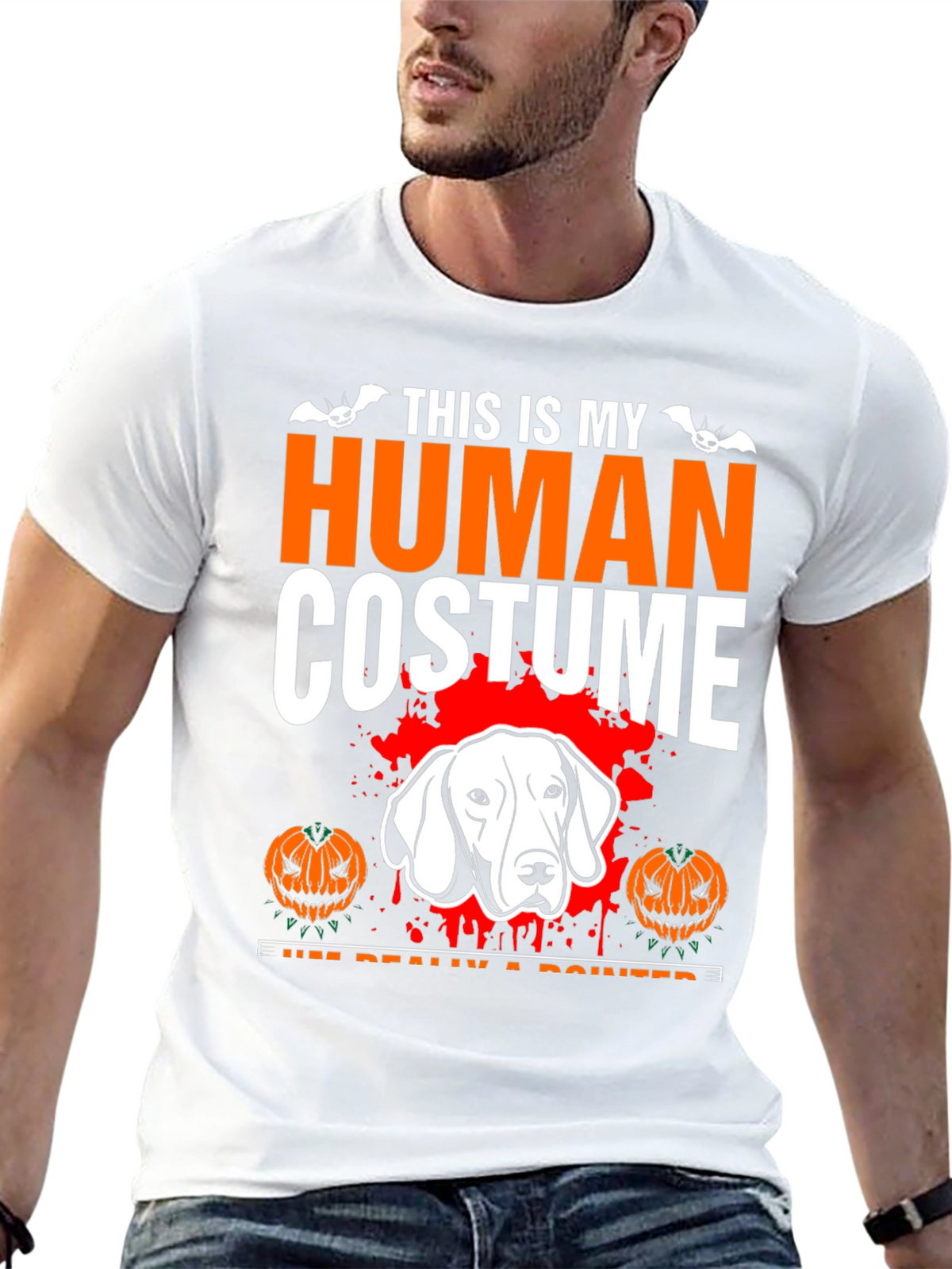 Human Costume Dog Pointer Halloween T-Shirt