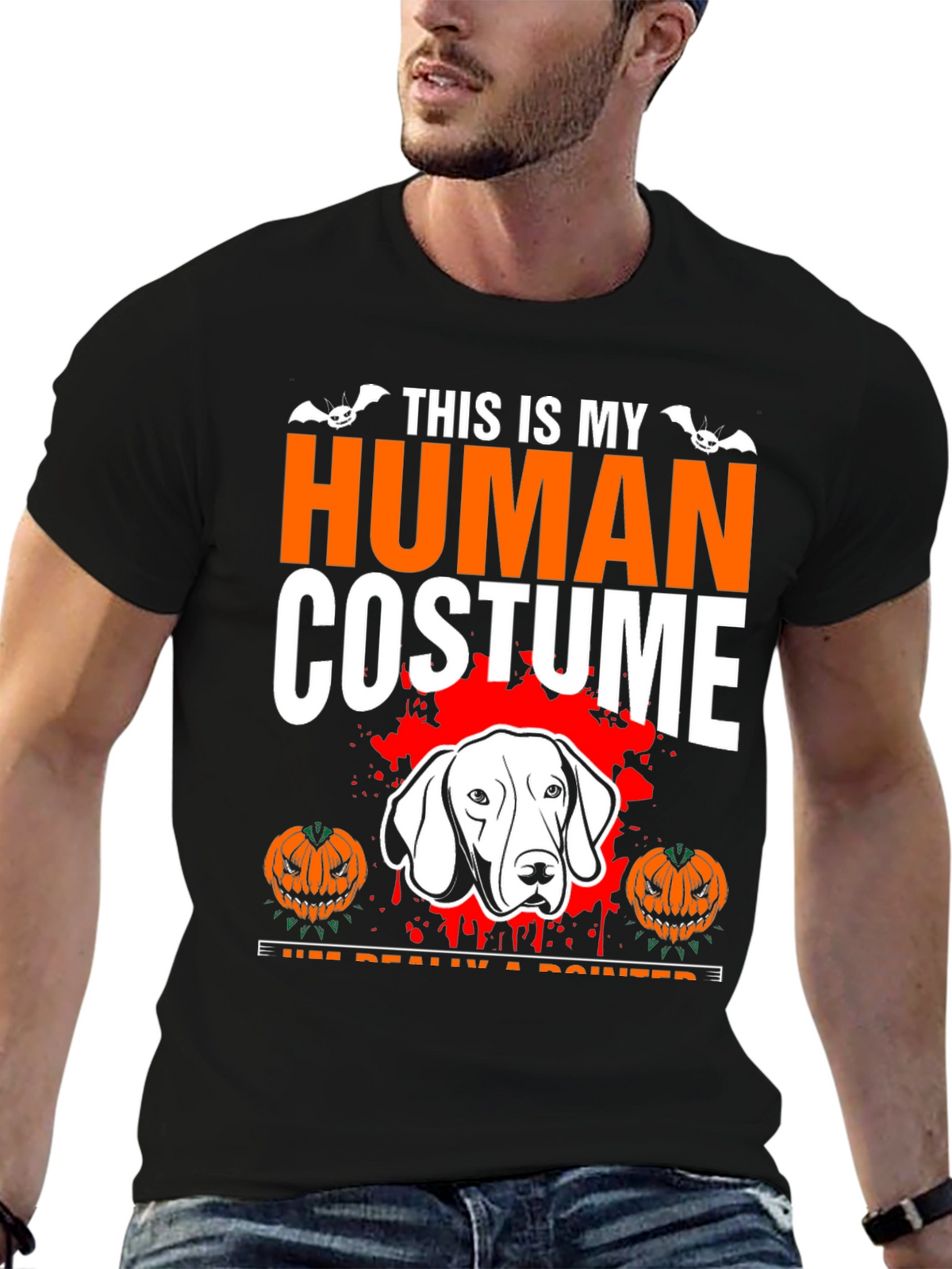 Human Costume Dog Pointer Halloween T-Shirt
