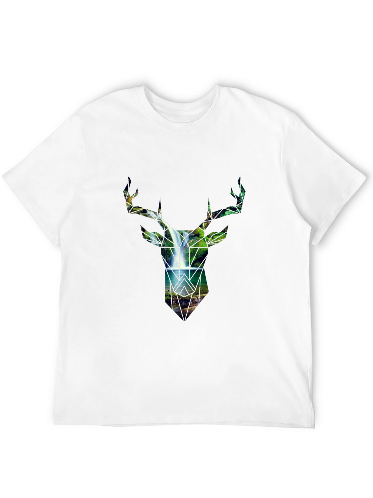 Deer Silhouette Waterfall Graphic Tee - Nature Lovers Shirt